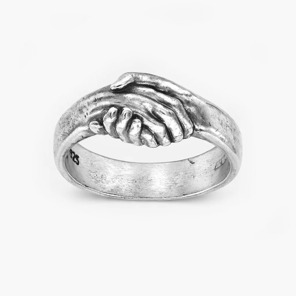 Handshake Sterling Silver Ring