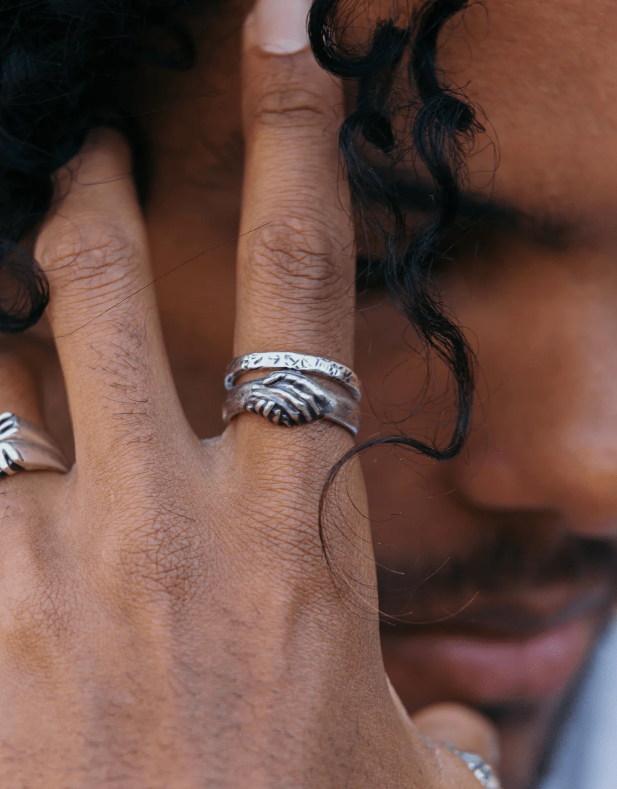 Handshake Sterling Silver Ring - Image 7
