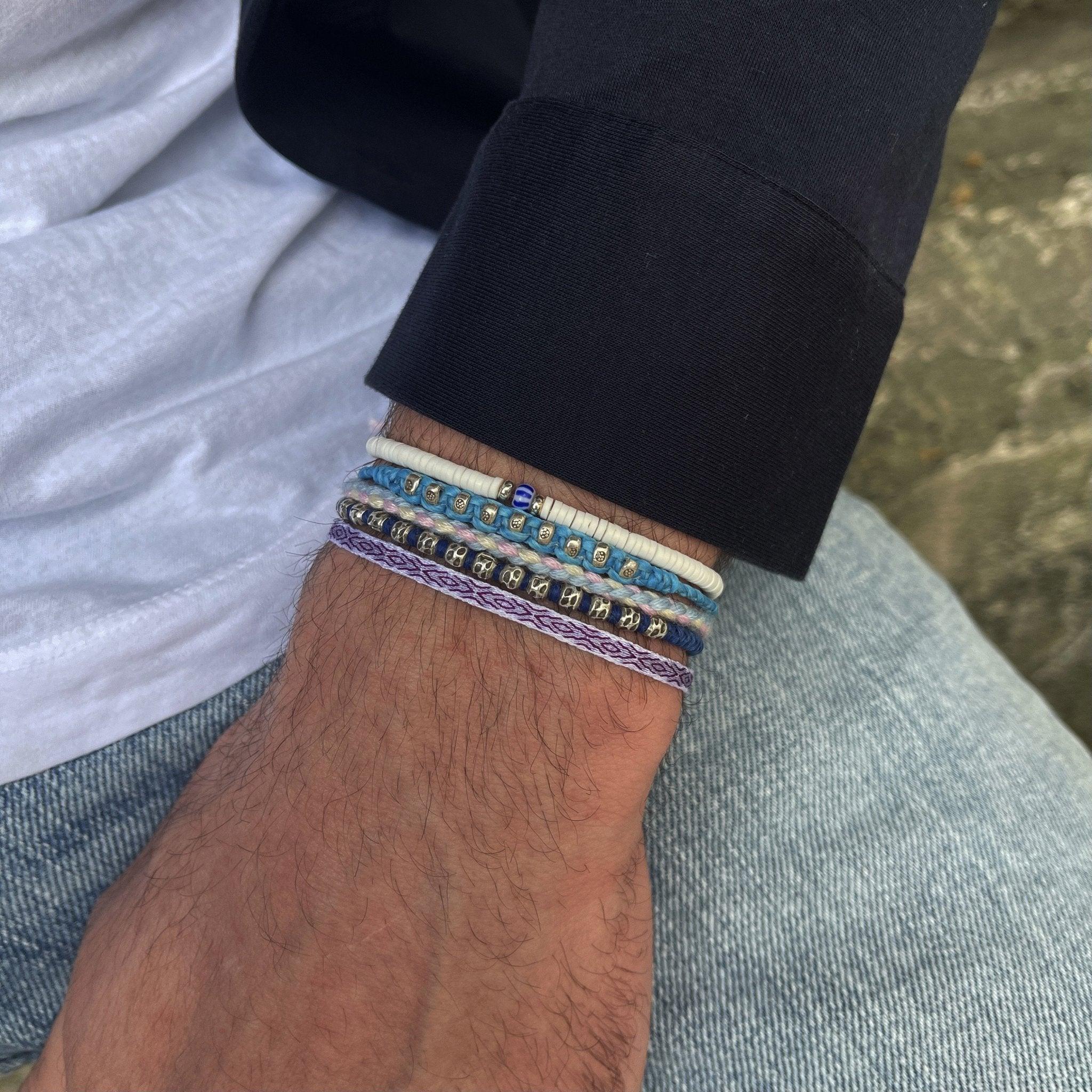 Handmade Purnama Bracelet 1 (White/Purple) - Image 8