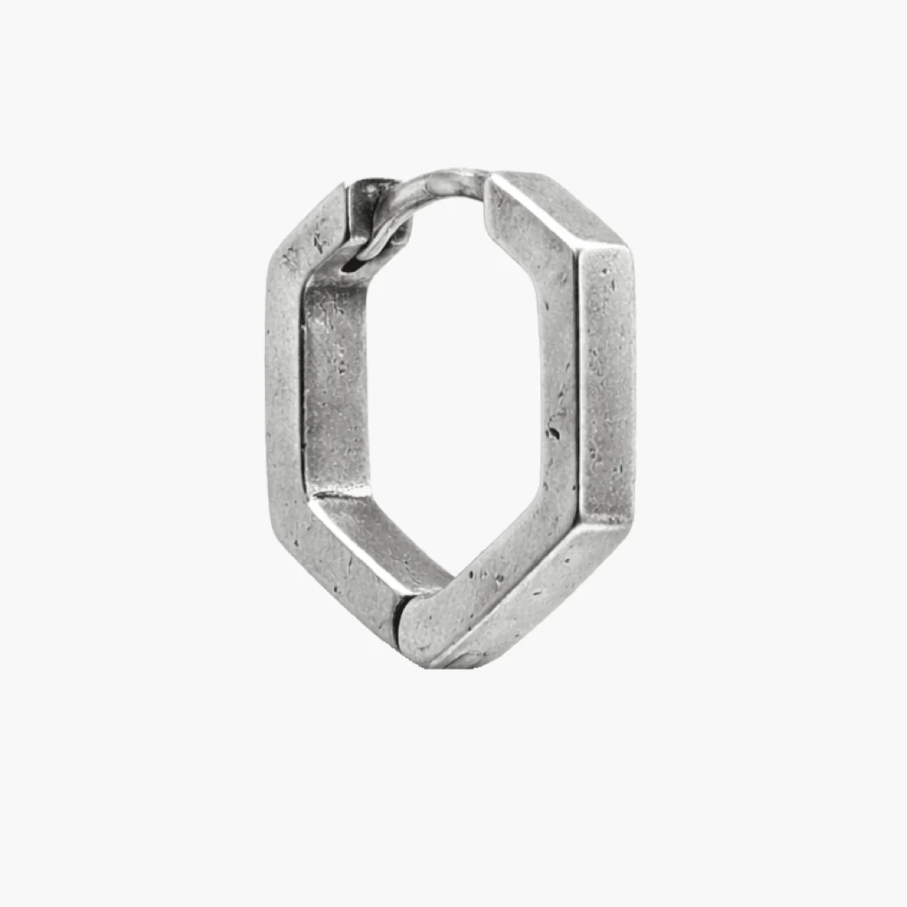 Hexagon Sterling Silver Earrings - Image 4