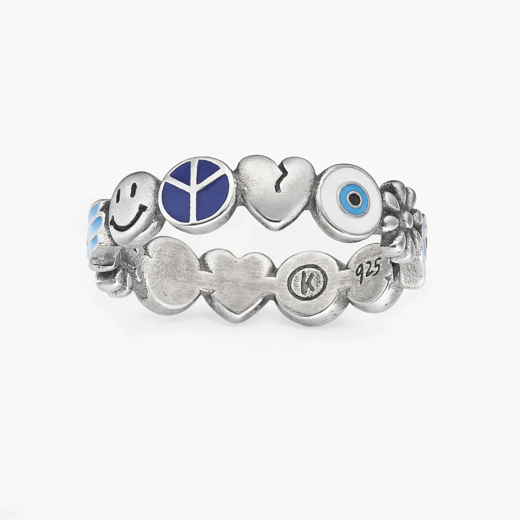 Holidays Signature Sterling Silver Ring With Enamelled Charms
