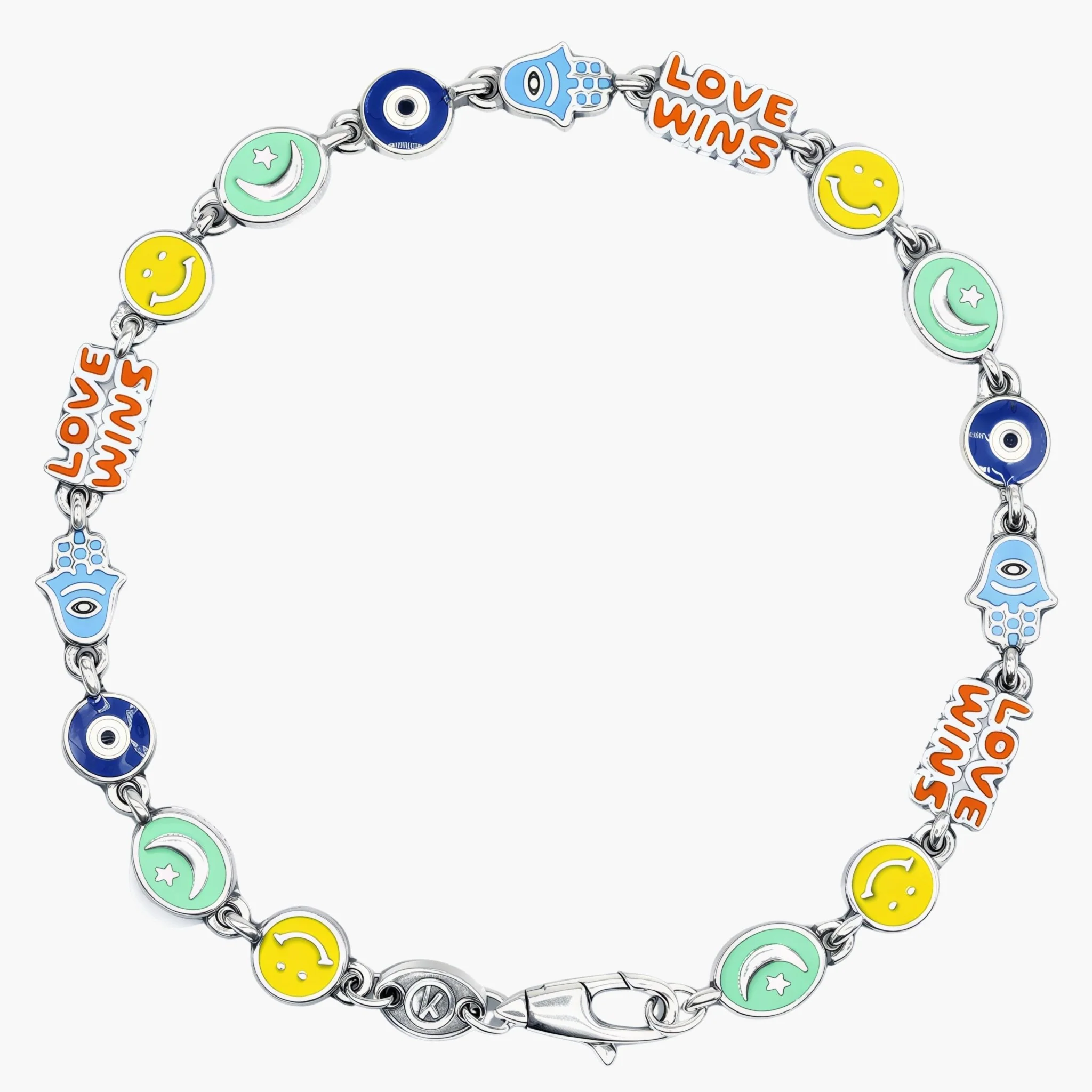 Holidays Sterling Silver Bracelet With Multi Enamelled Charms