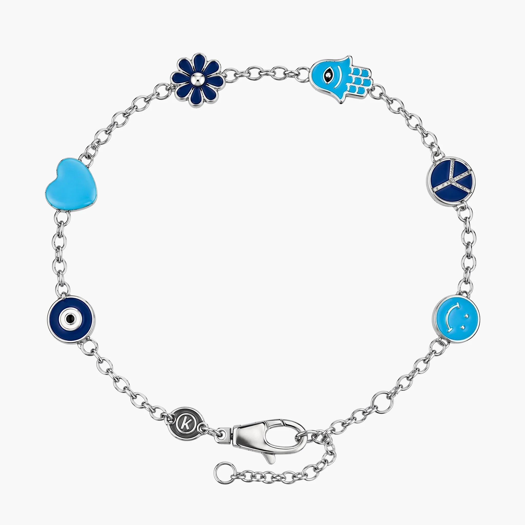 Holidays Sterling Silver Chain Bracelet With Assorted Charms
