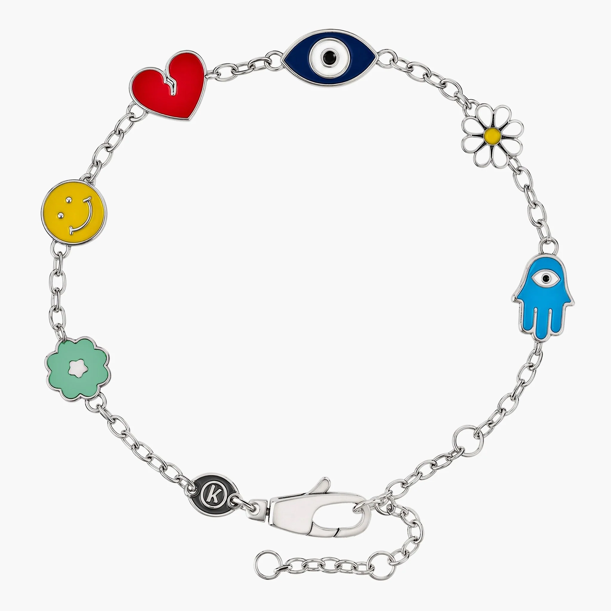 Holidays Sterling Silver Chain Bracelet With Assorted Charms