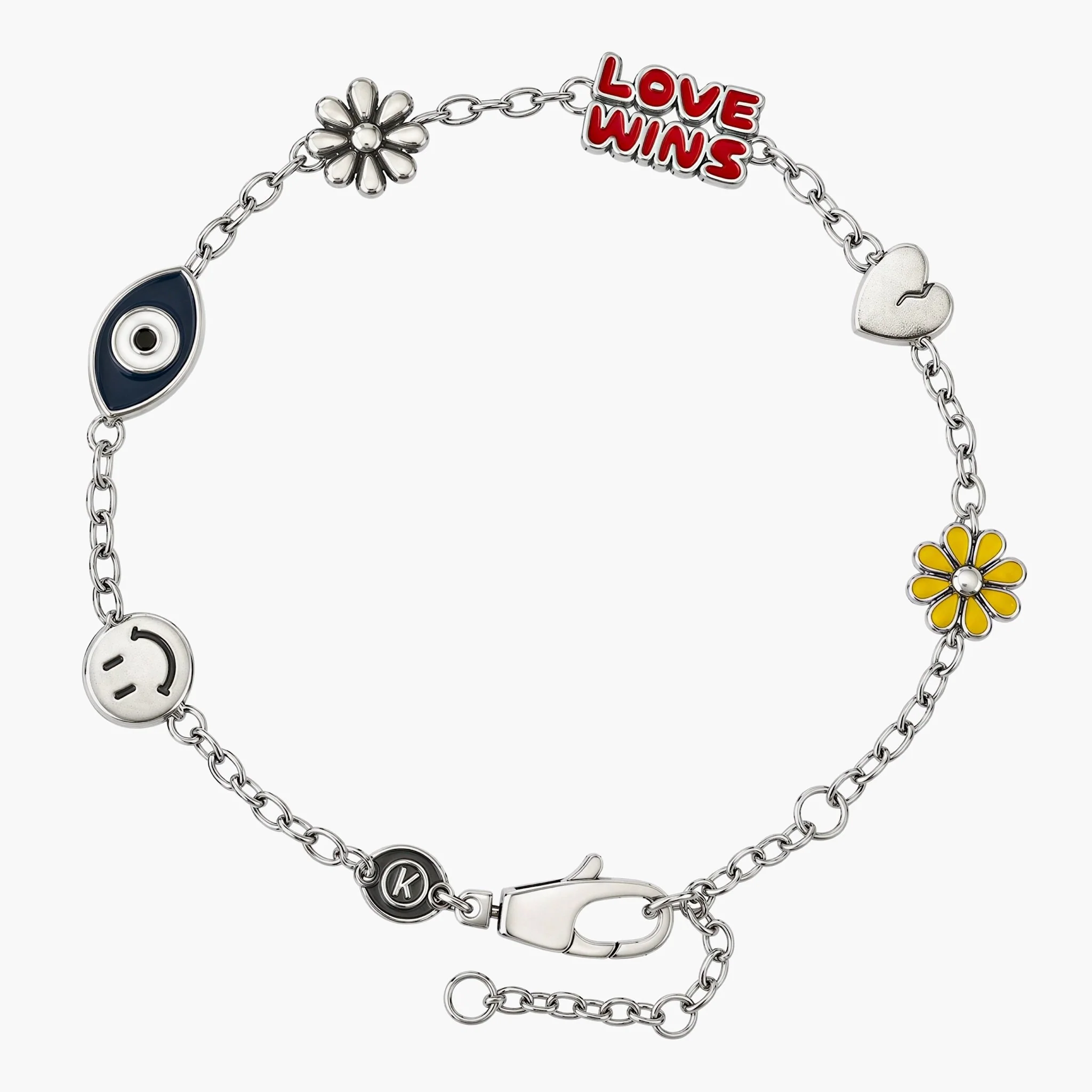 Holidays Sterling Silver Chain Bracelet With Assorted Charms