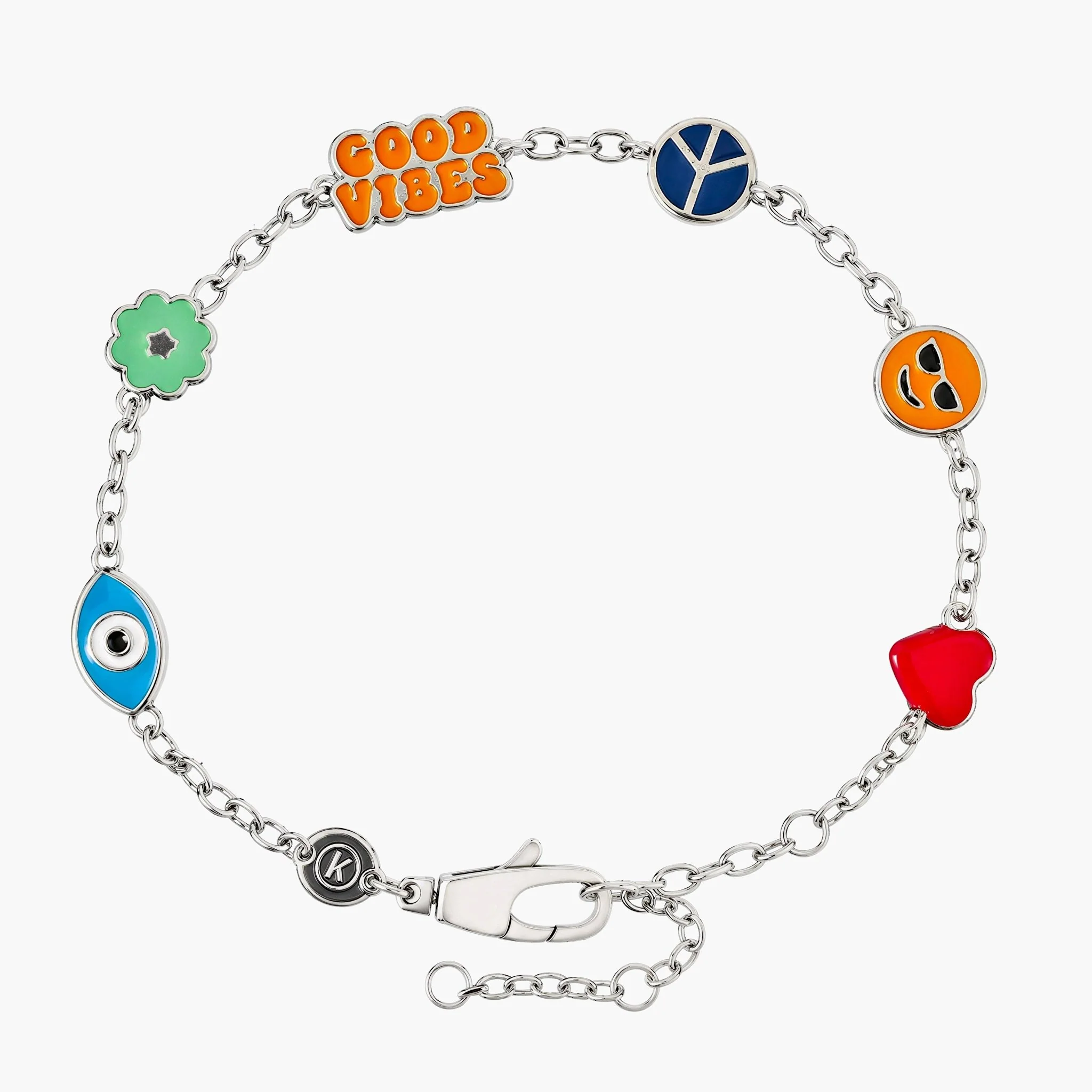 Holidays Sterling Silver Chain Bracelet With Assorted Charms