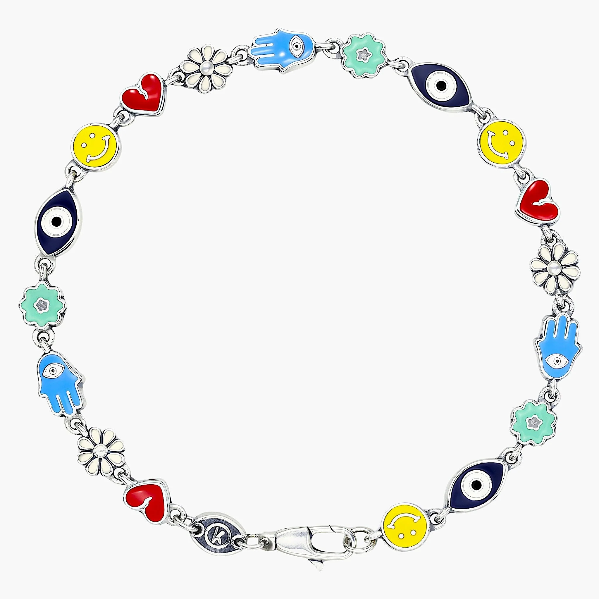 Holidays Sterling Silver Signature Bracelet With Multi Enamelled Charms
