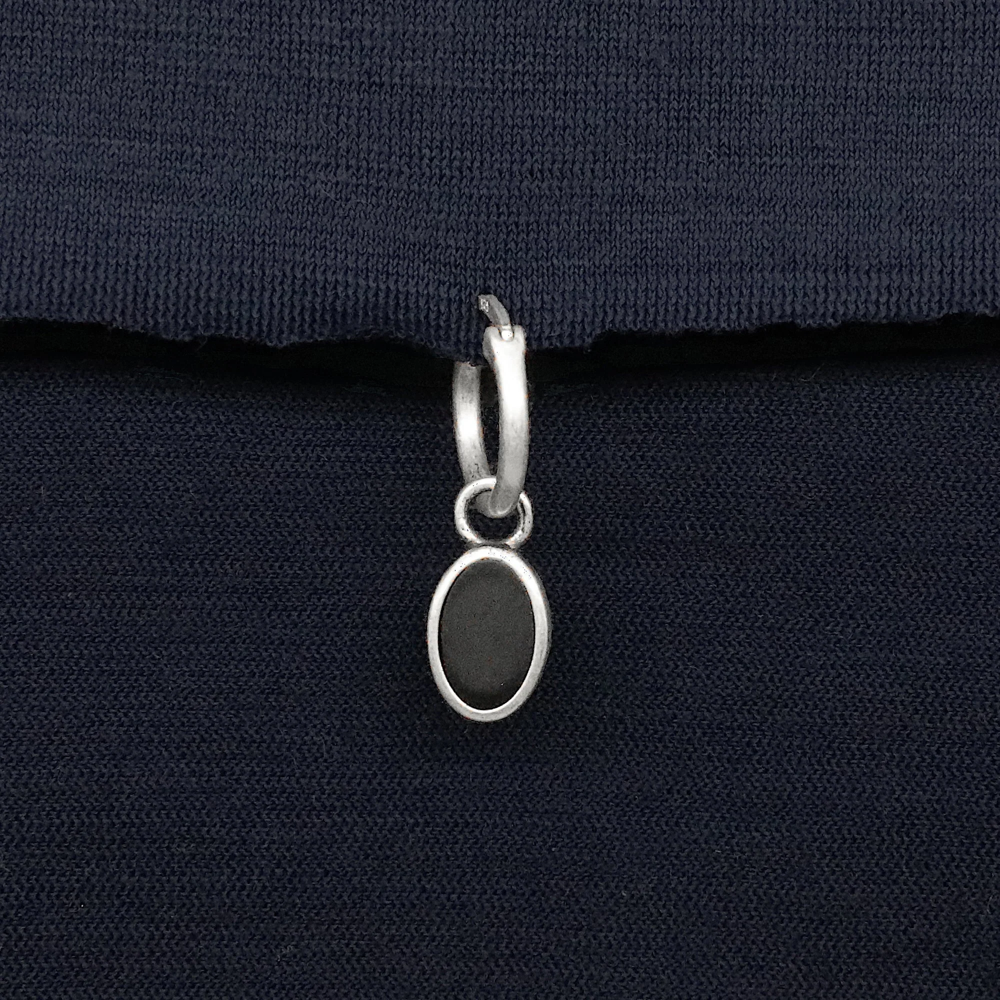 Matt Onyx Charm Sterling Silver Earring - Image 4