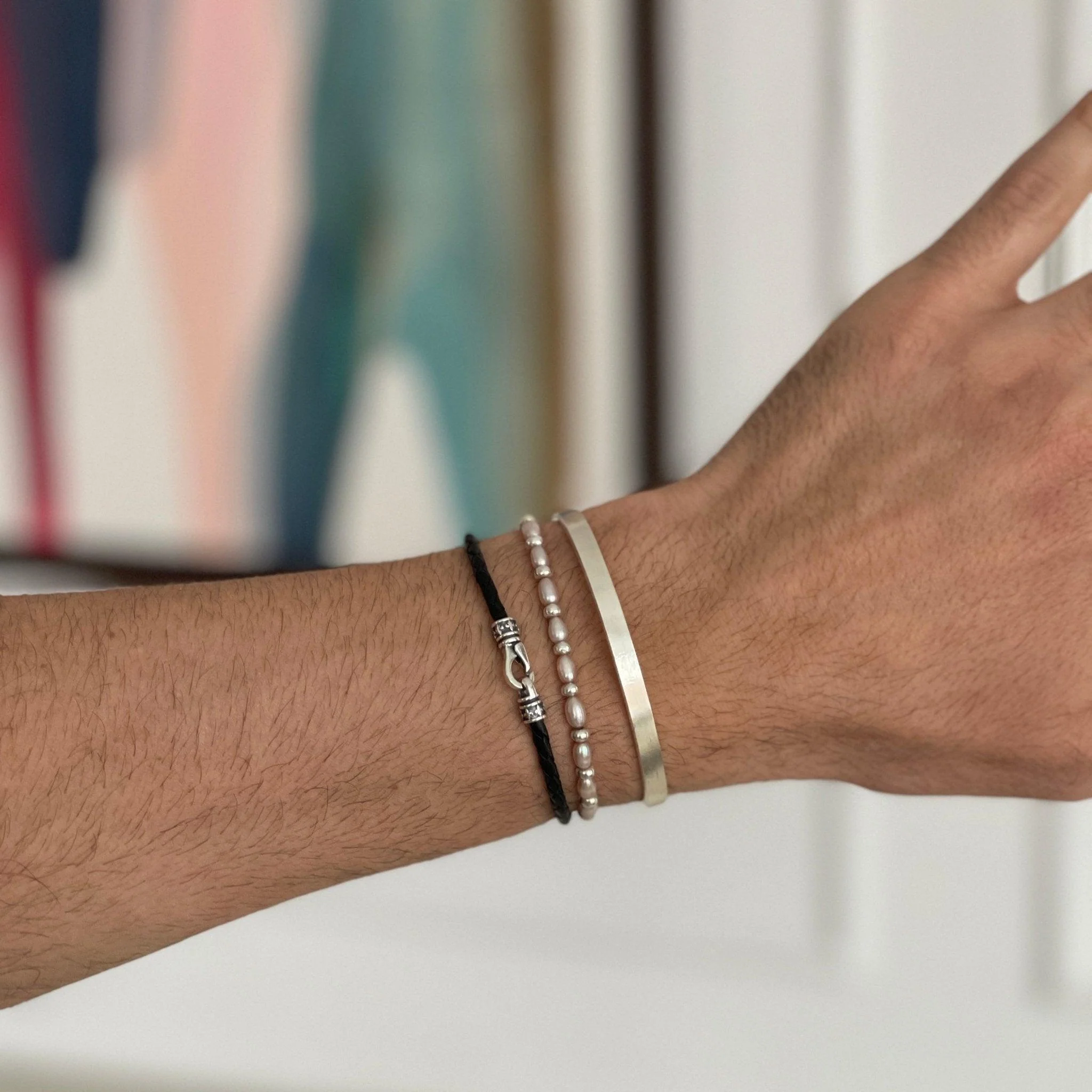 Maxi "Azulik" Bright Silver Bangle - Image 2