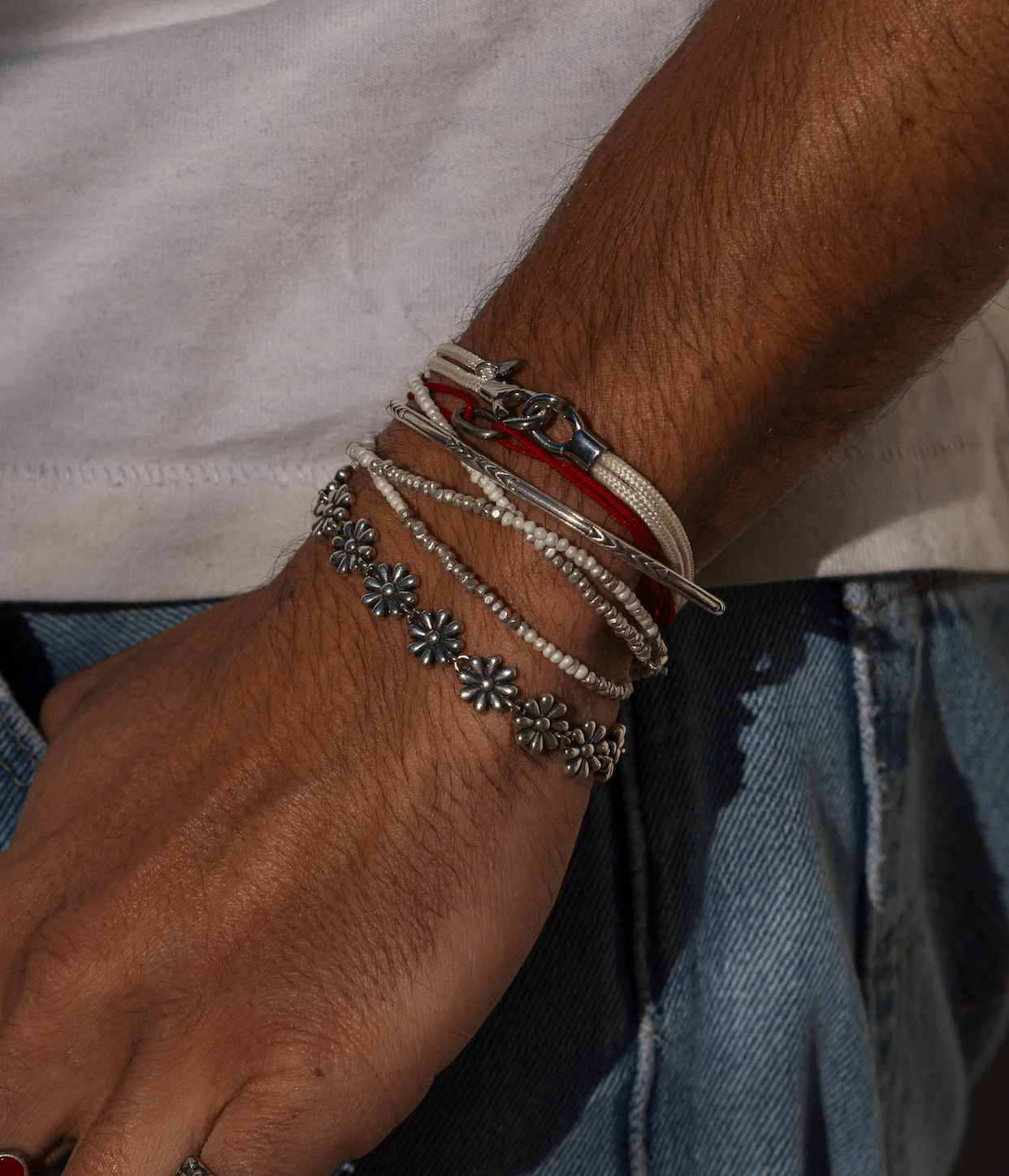 Maxi Daisy Sterling Silver Chain Bracelet - Image 3