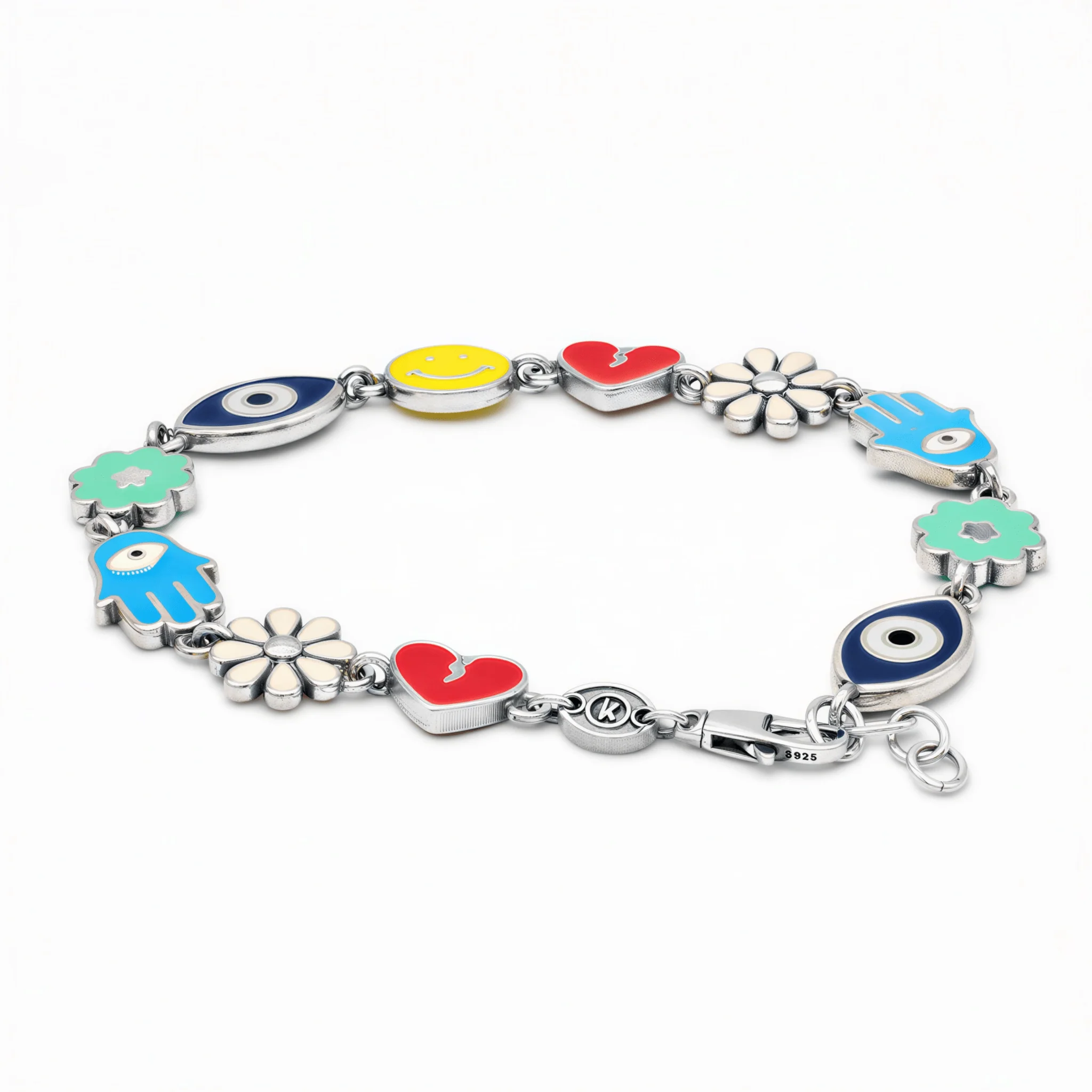 Maxi Holidays Sterling Silver Signature Bracelet With Enamelled Charms - Image 2