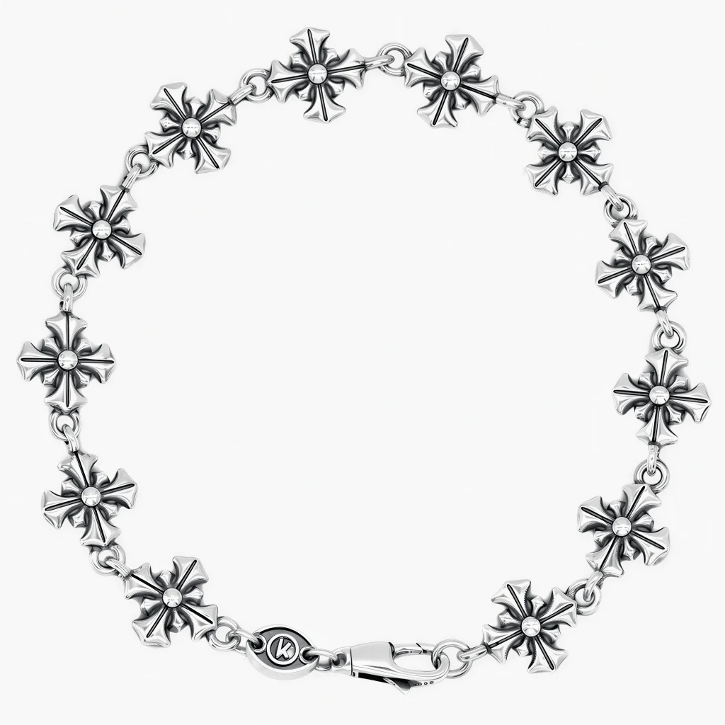 Maxi Patonce Cross Sterling Silver Chain Bracelet