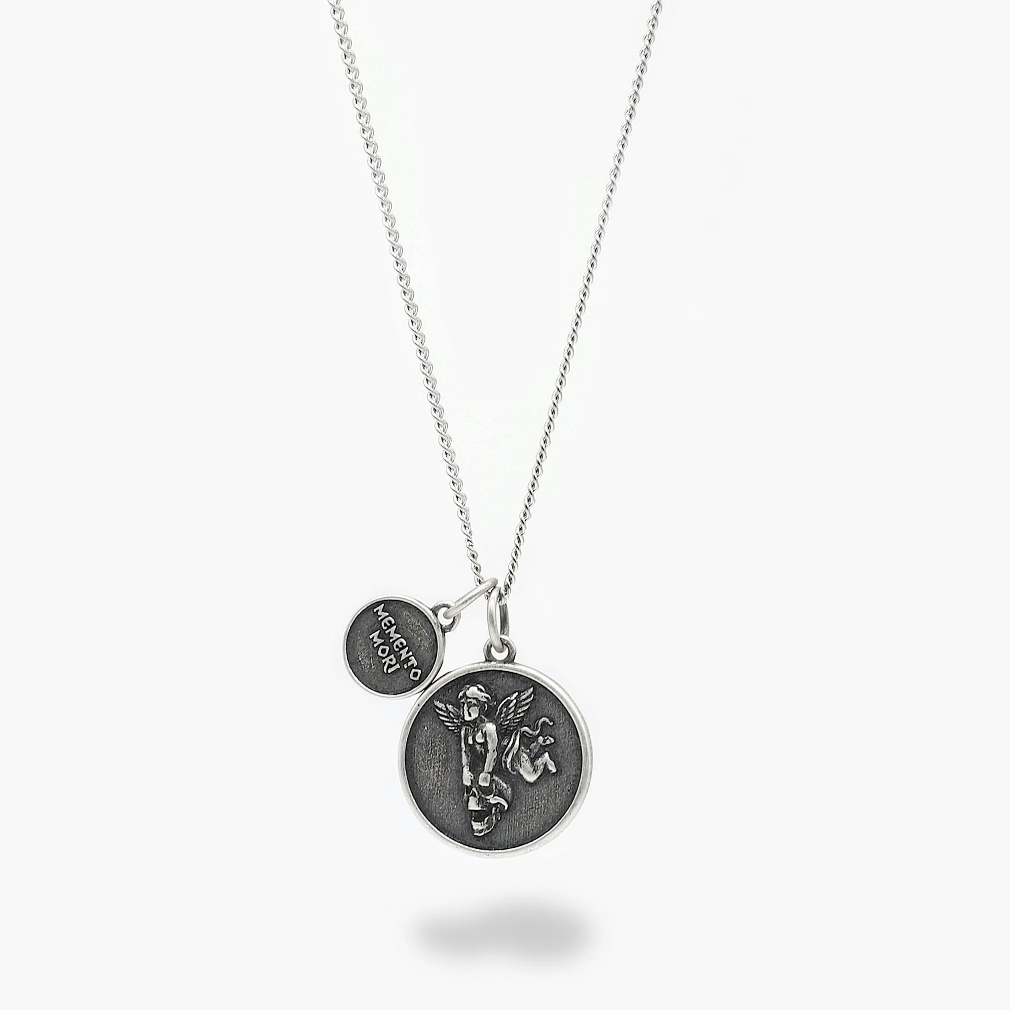 Memento Mori Double Tag Silver Necklace