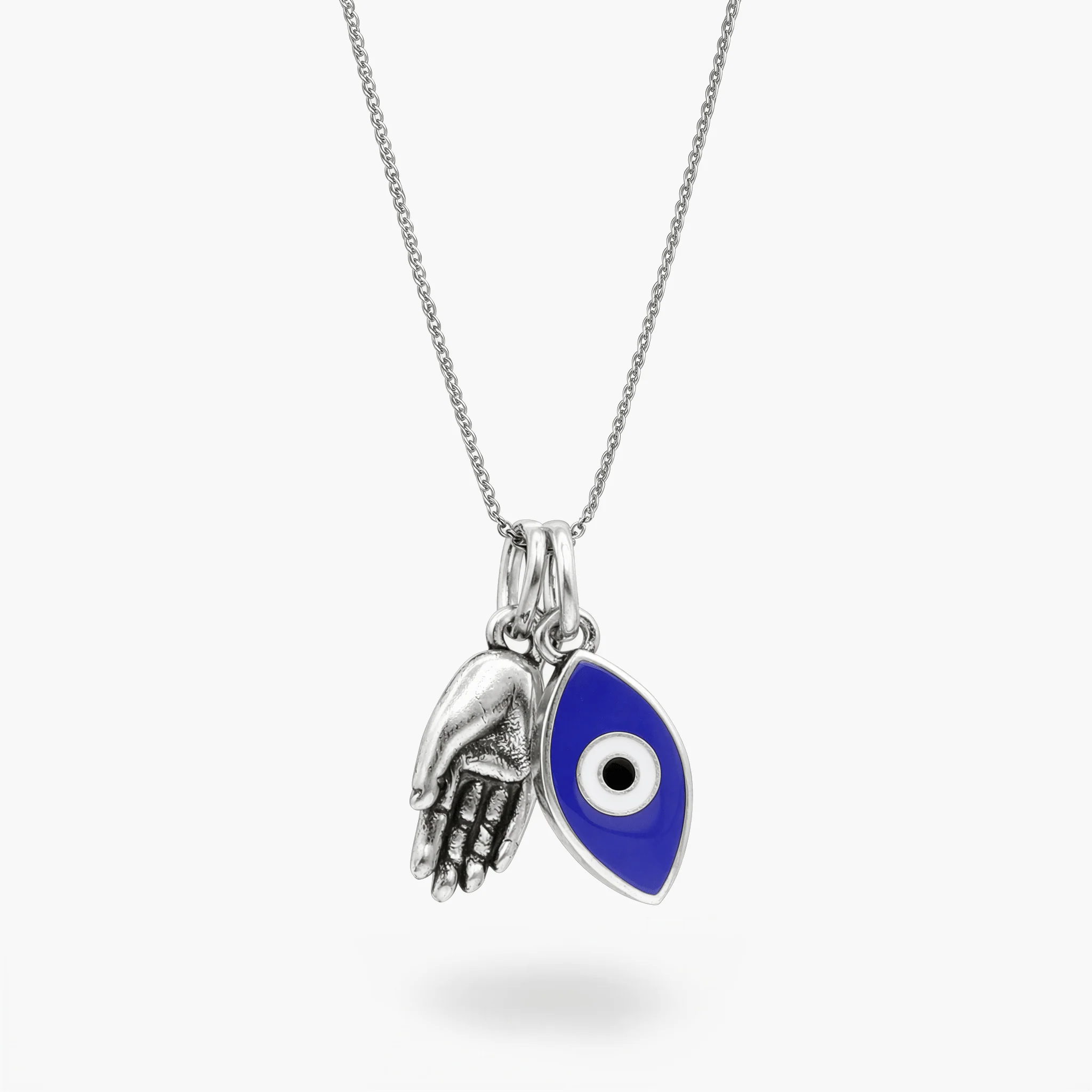 Mini Evil Eye Necklace With Hamsa Hand Necklace