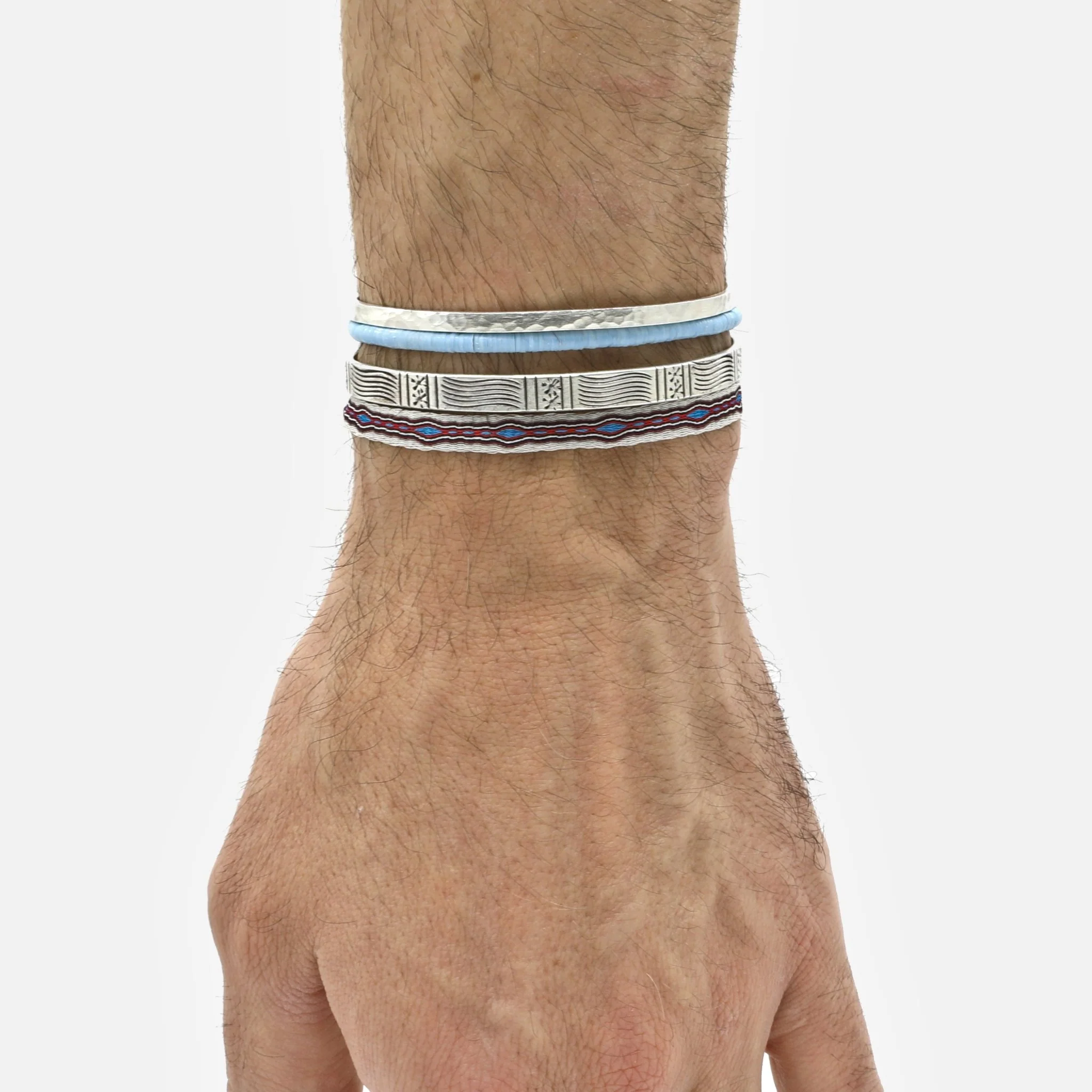Mini Hammered Silver Bangle - Image 2