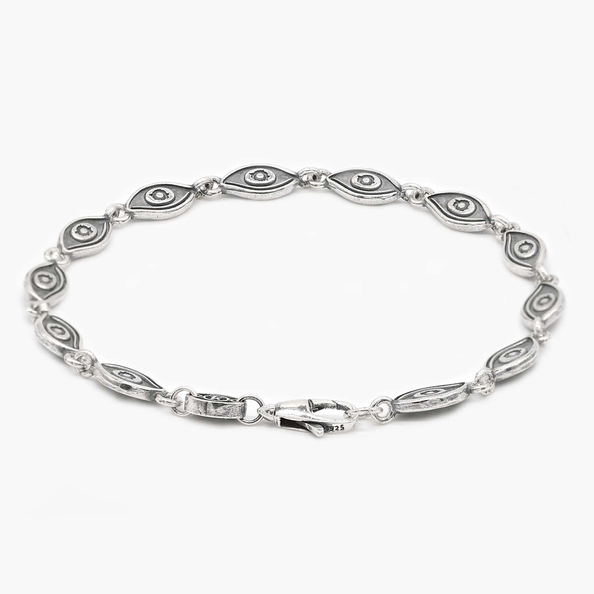 Multi Sterling Silver Evil Eye Bracelet - Image 2