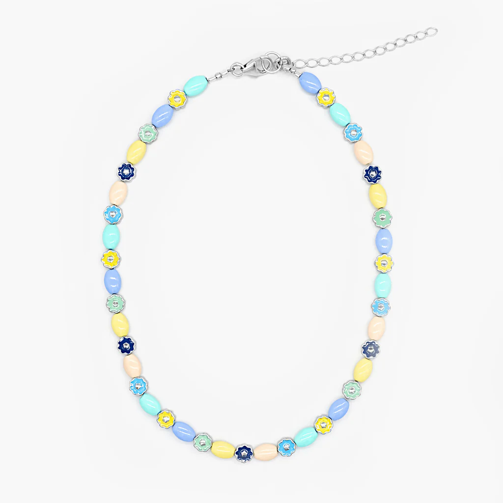 Necklace With Enamelled Charms And Assorted Pastel Beads - Image 3
