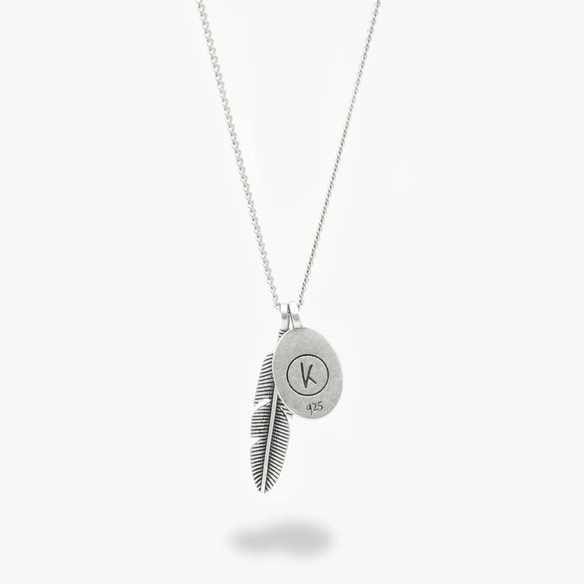 Silver Necklace With Feather And Arizona Turquoise - Image 4