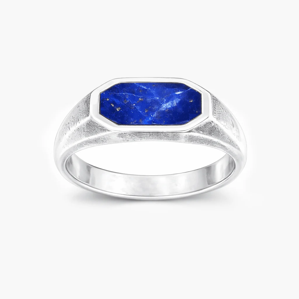Octagon Signet Ring With Lapis Lazuli Stone