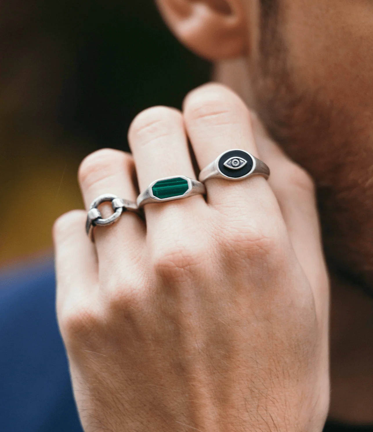 Octagon Signet Ring With Malachite Stone - Image 6