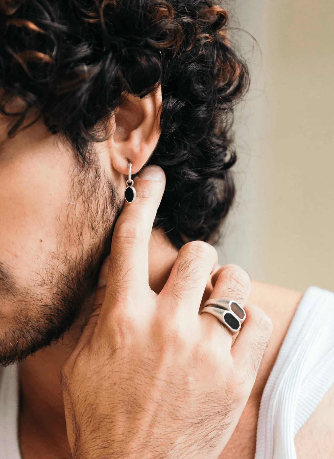 Octagon Signet Ring With Matte Onyx Stone - Image 6