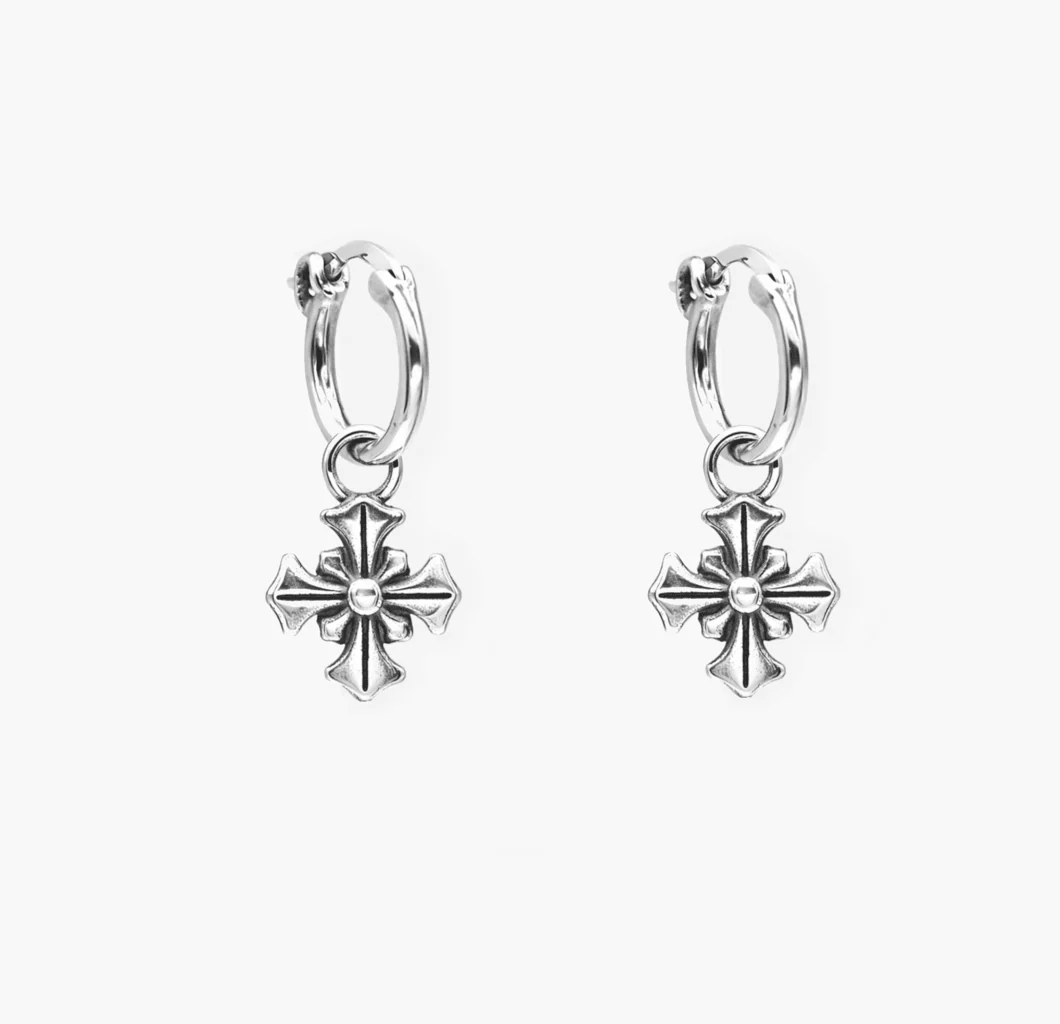 Patonce Cross Sterling Silver Earring - Image 3