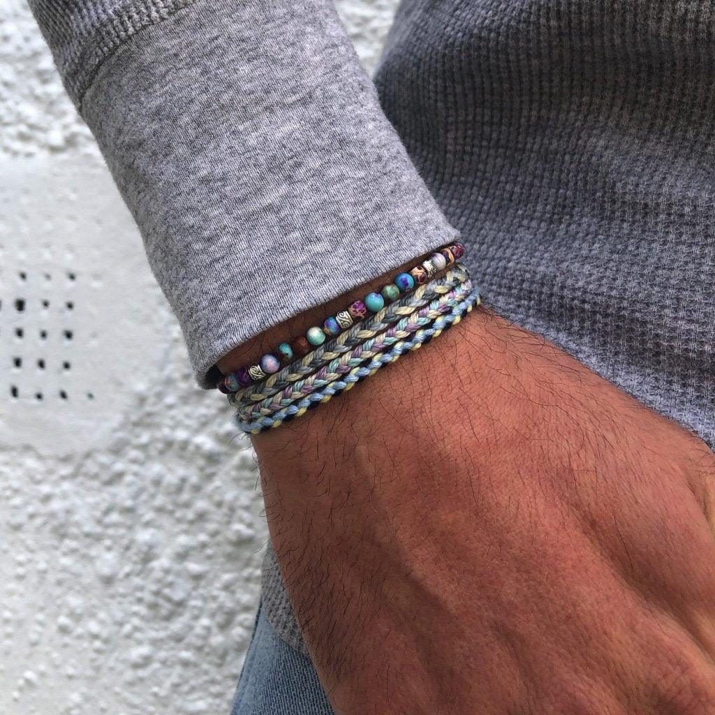 Pranayama Cotton Bracelet (Yellow/Blue) - Image 3