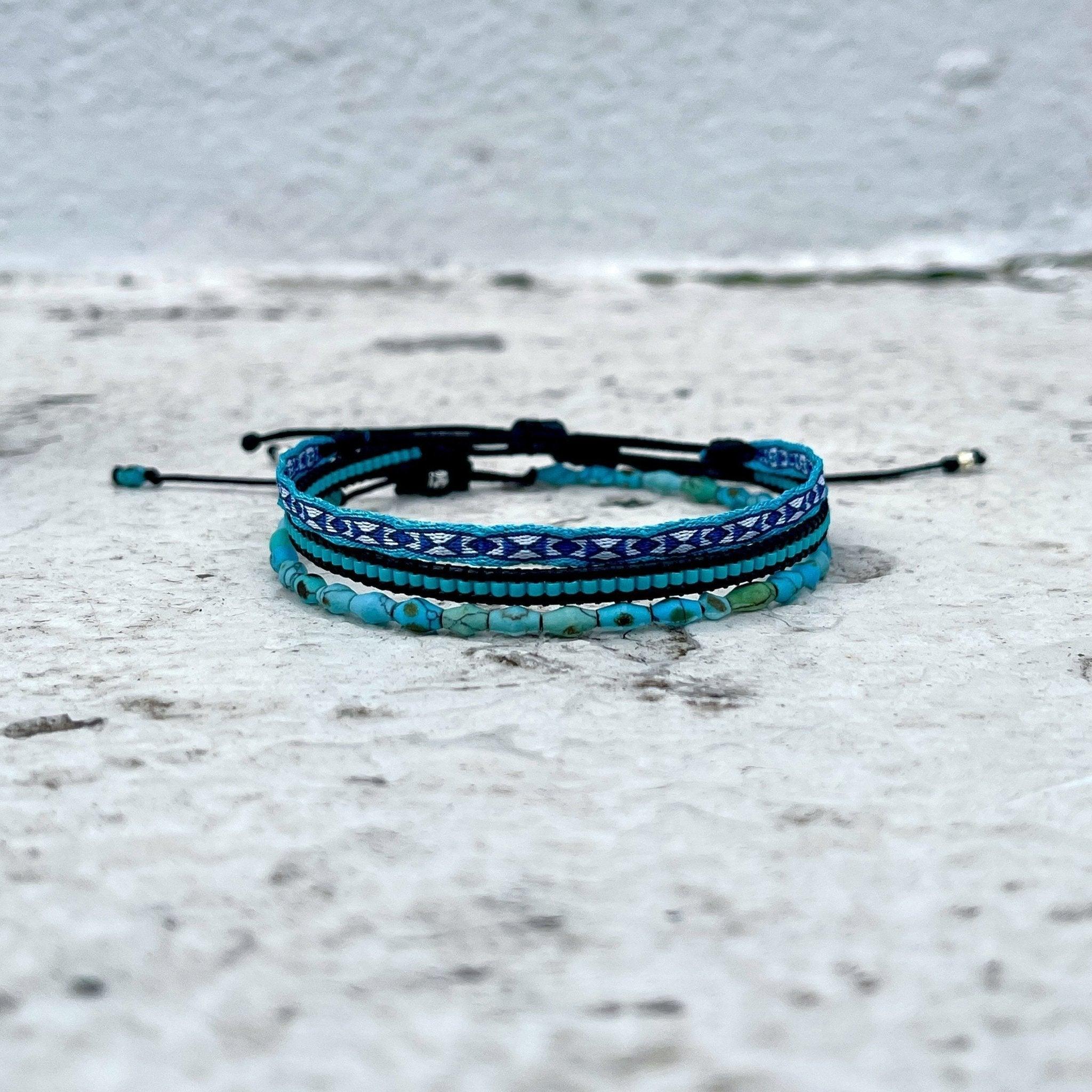 Purnama Miyuki Bracelet (Black/Turquoise) - Image 2