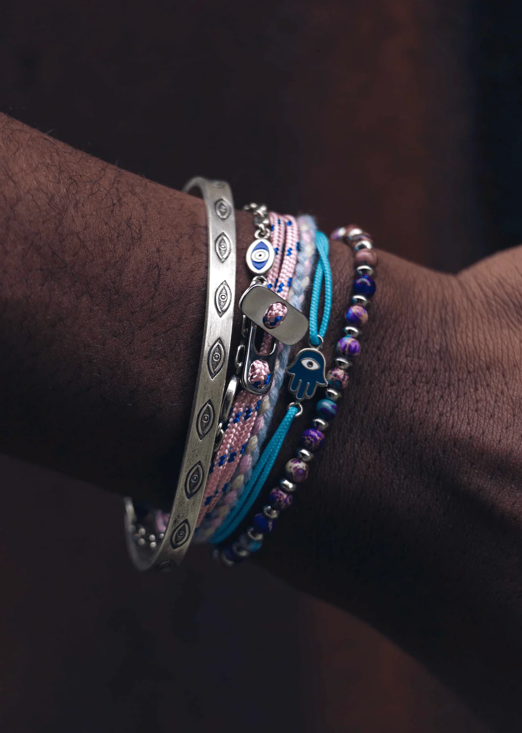 Rope Hamsa Bracelet (Light Blue) - Image 4