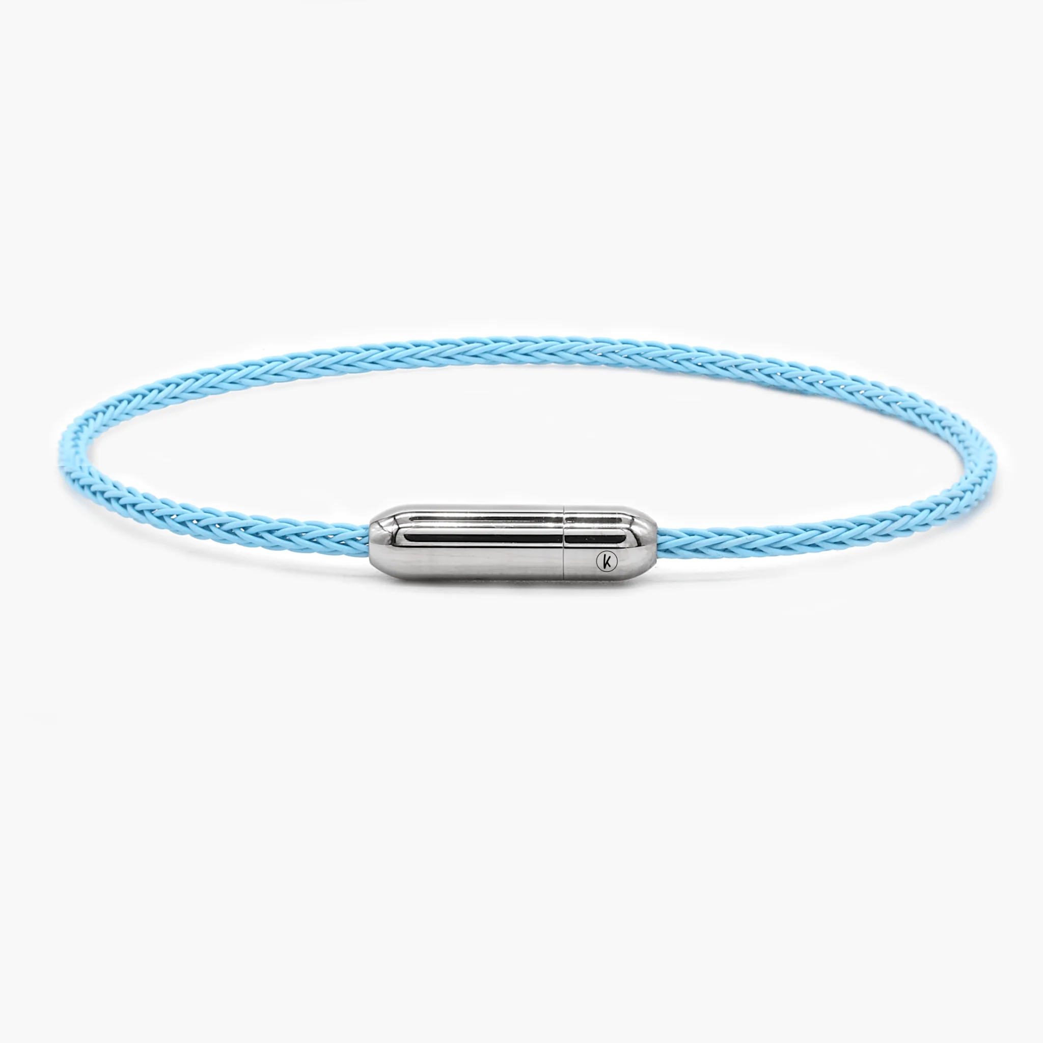 Sailing Cable Bracelet With Silver Screwing Mechanism (Light Blue)