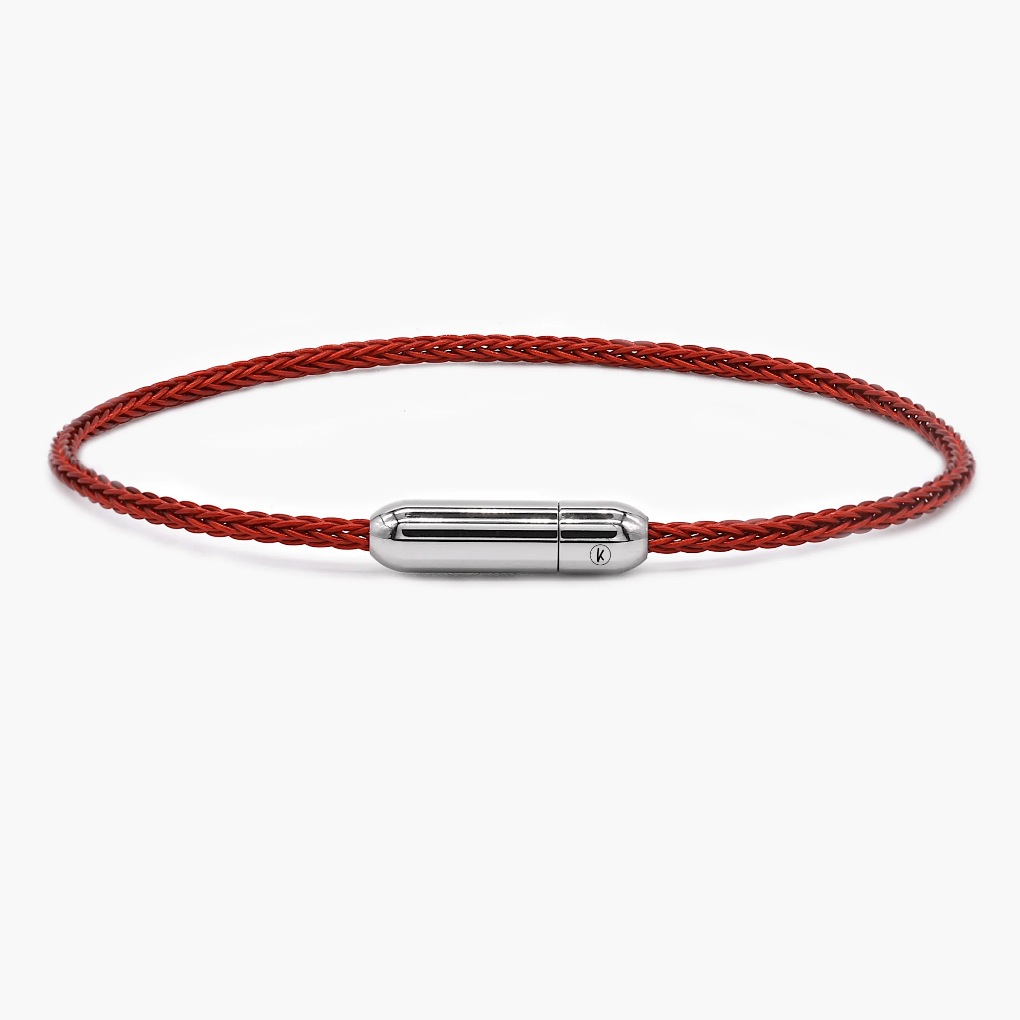Sailing Cable Bracelet With Silver Screwing Mechanism (Red)