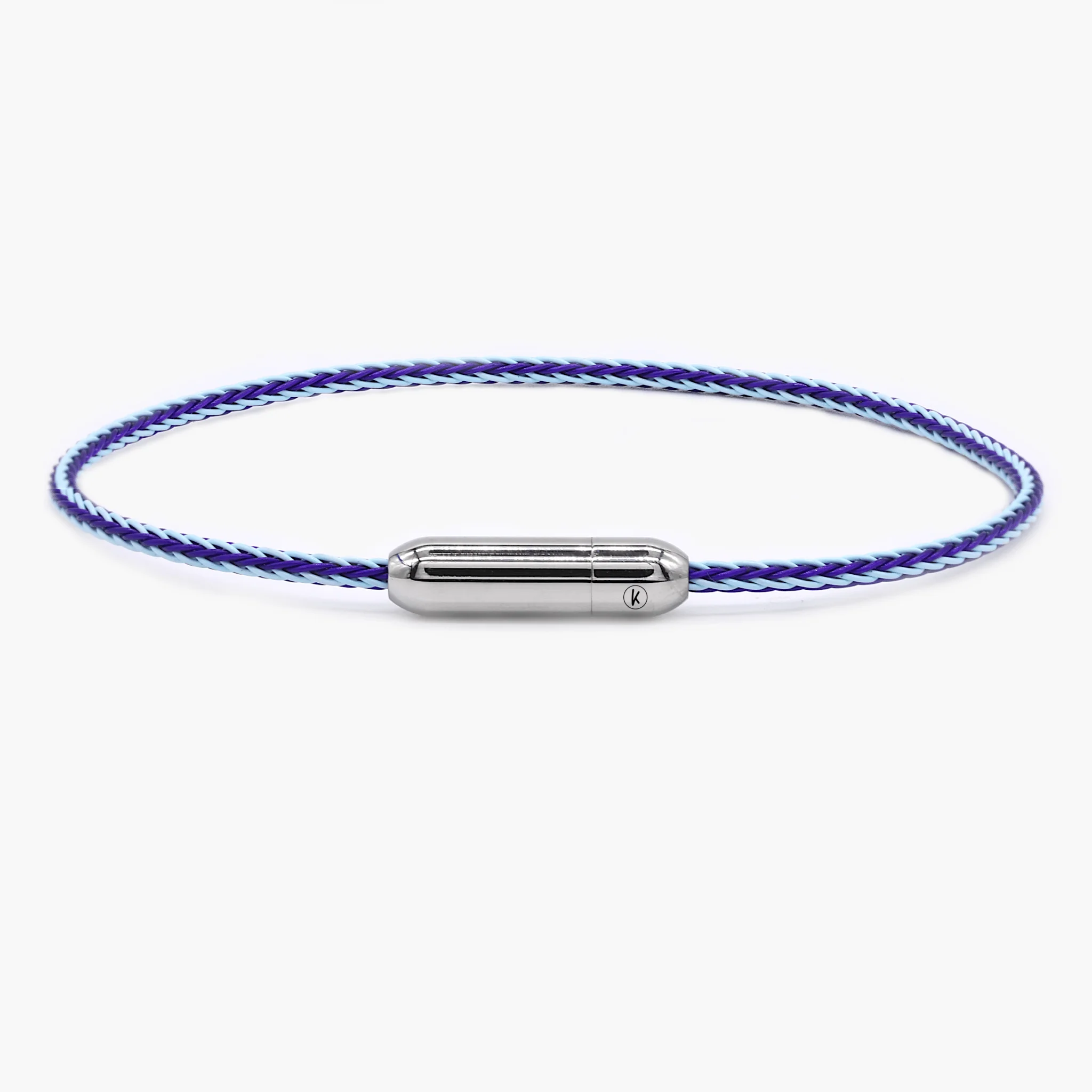 Sailing Cable Bracelet With Silver Screwing Mechanism (Shade Of Blue)