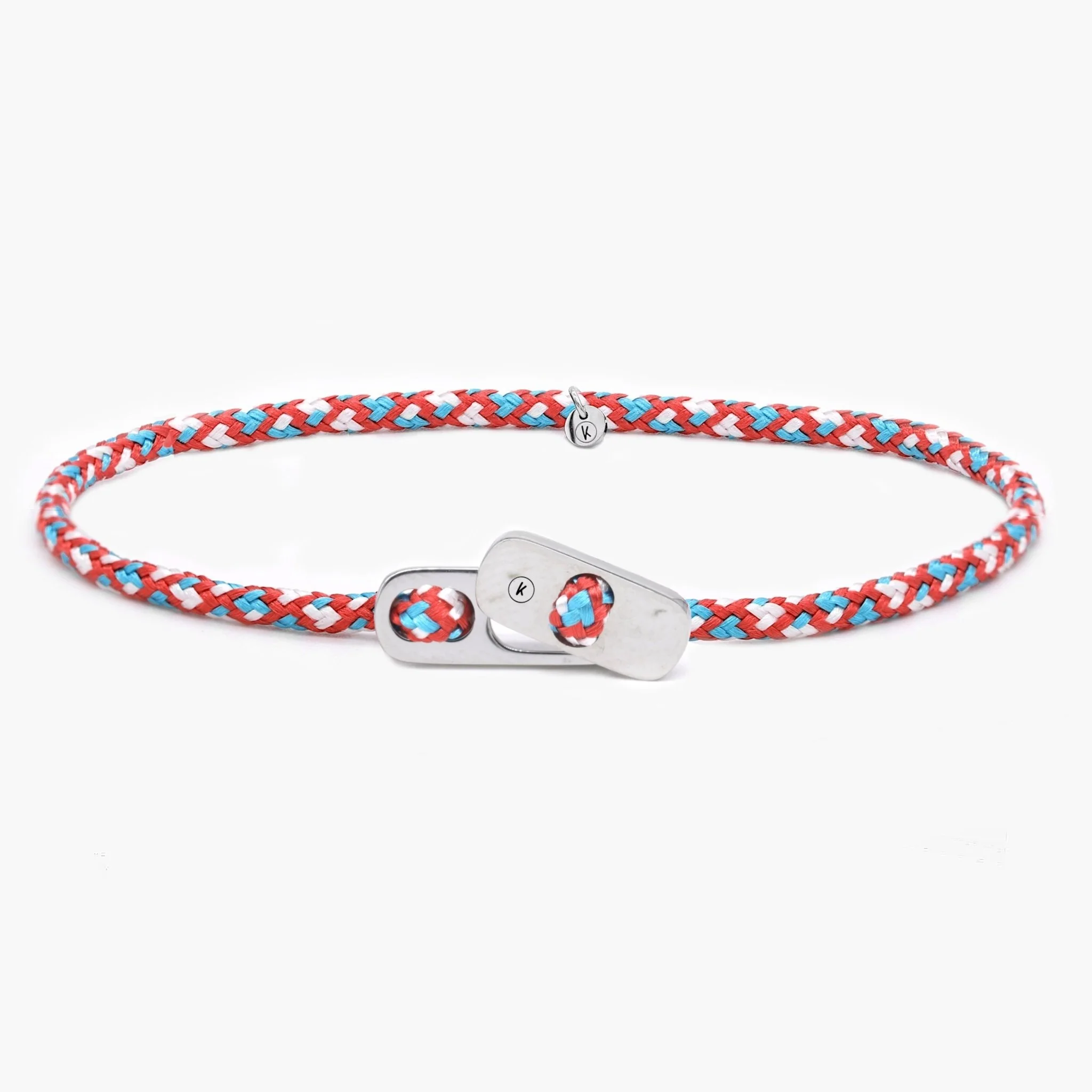 Sailing Cord Bracelet With Silver Clasp (Multicolors)