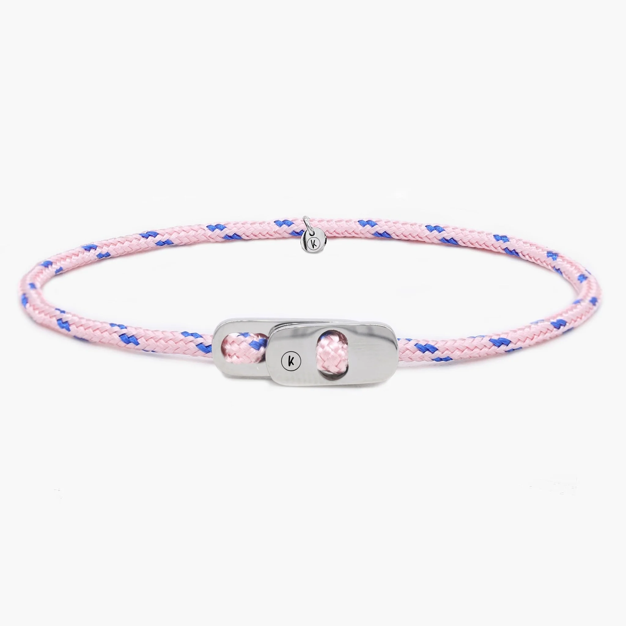 Sailing Cord Bracelet With Silver Clasp (Multicolors)