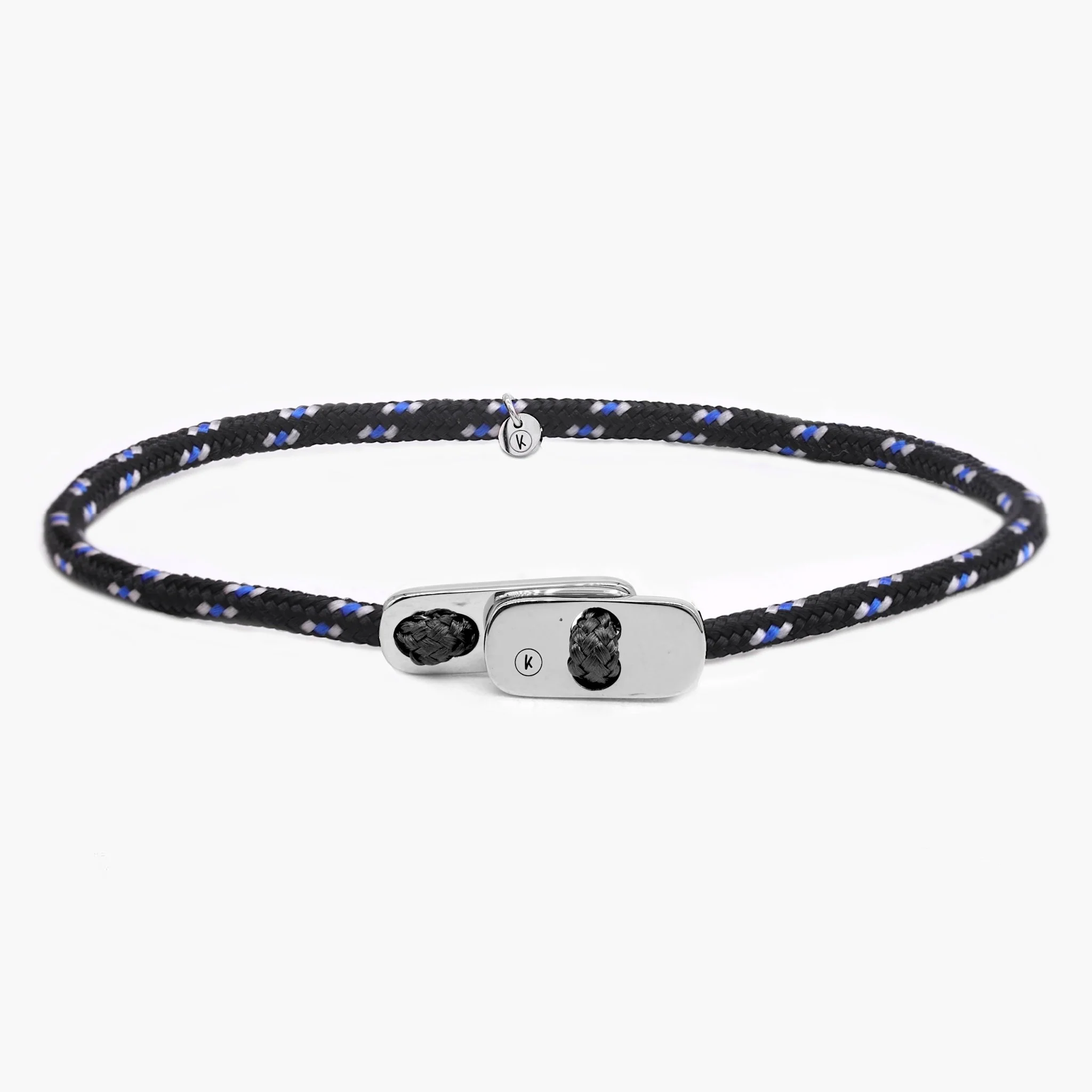 Sailing Cord Bracelet With Silver Clasp (Multicolors)