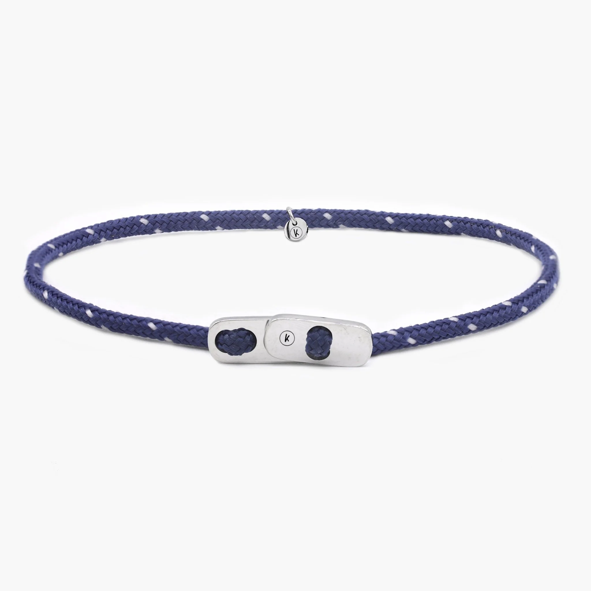 Sailing Cord Bracelet With Silver Clasp (Multicolors)
