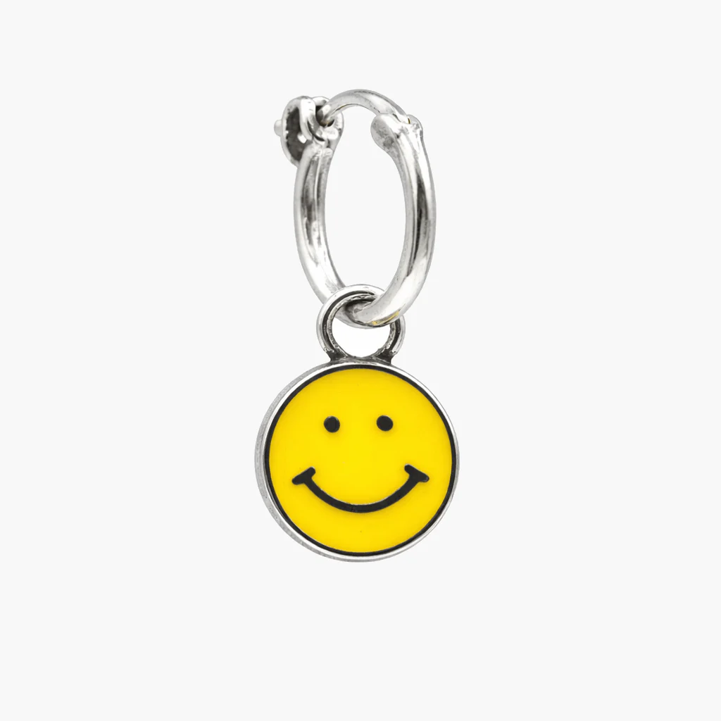 Smiley Sterling Silver Earring