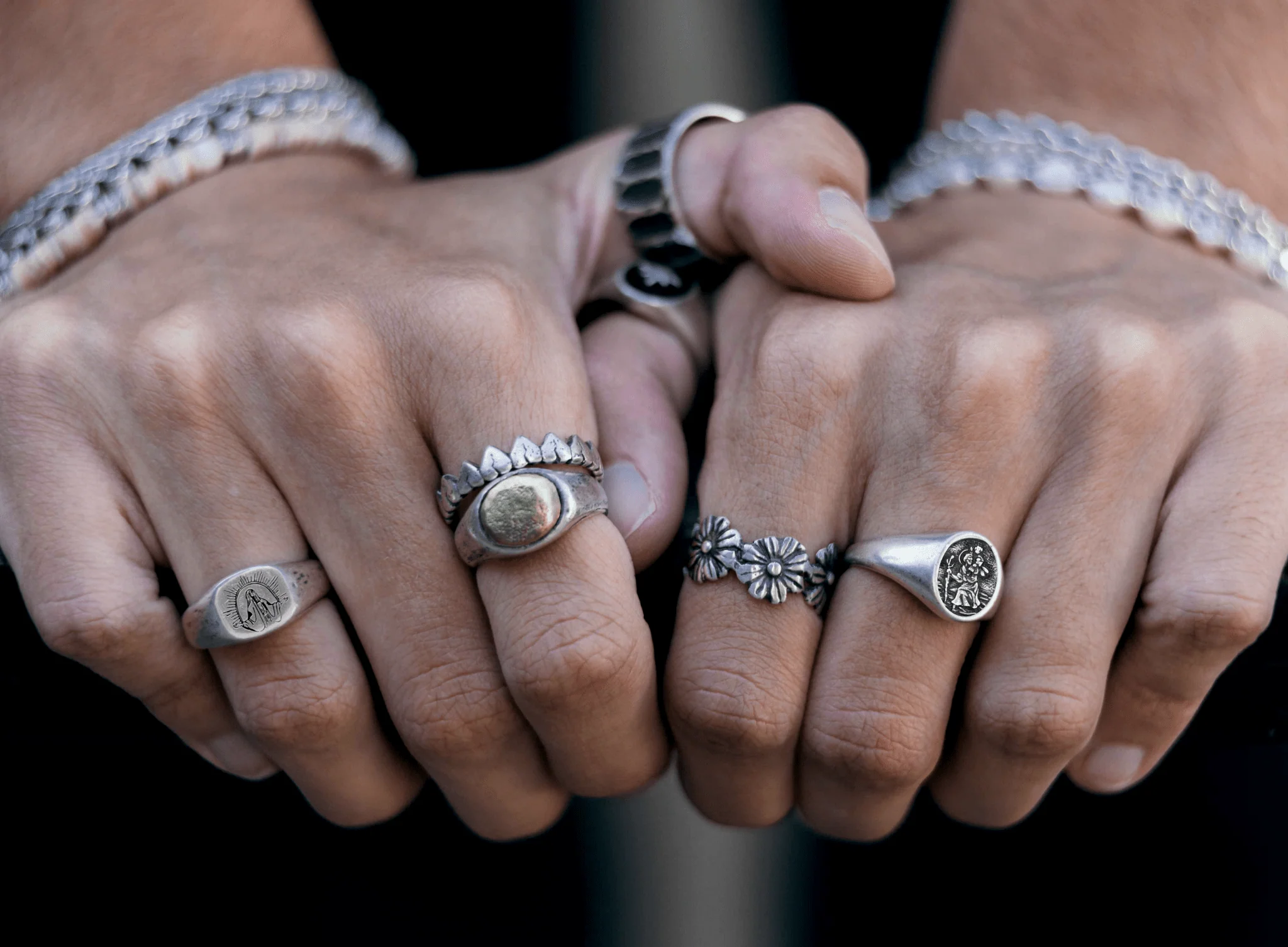 St. Christopher Sterling Silver Signet Ring - Image 7