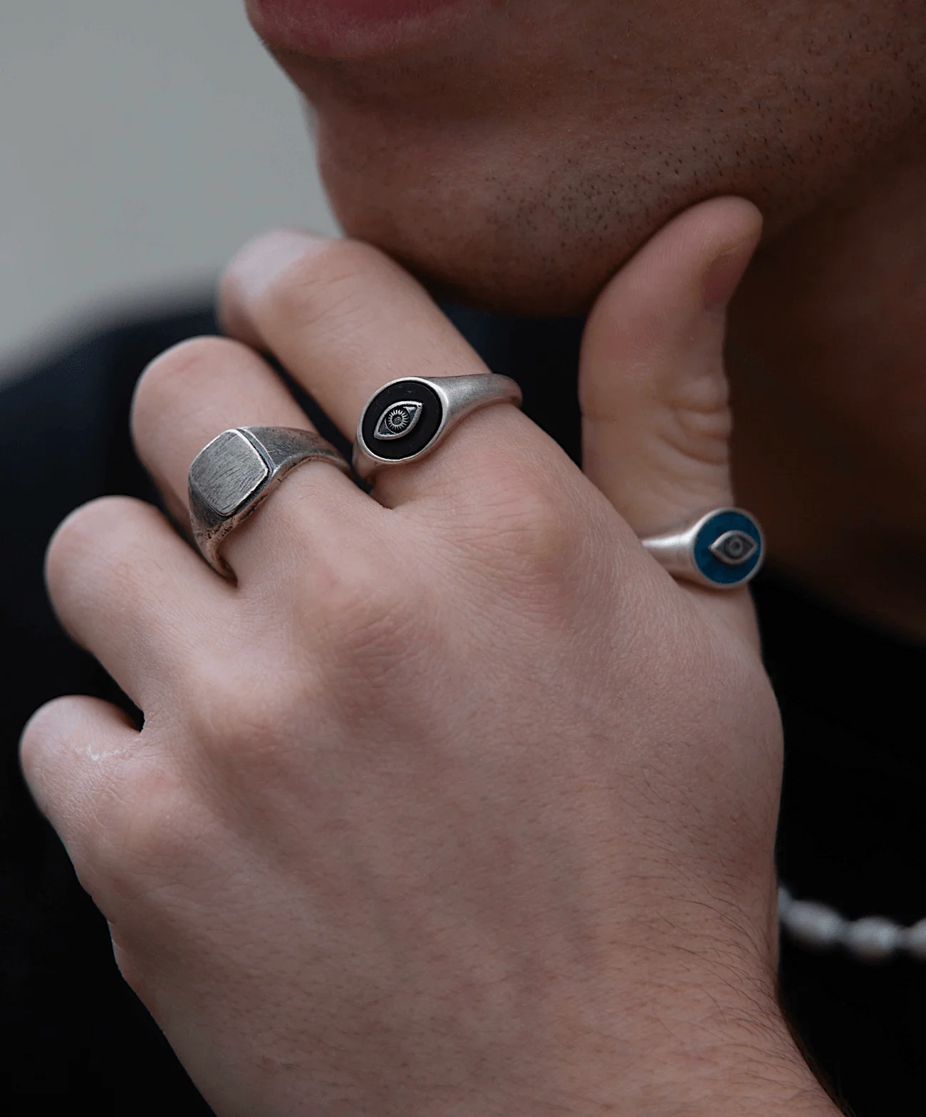Sterling Silver Maxi Signet Ring With Aged Finish - Image 4