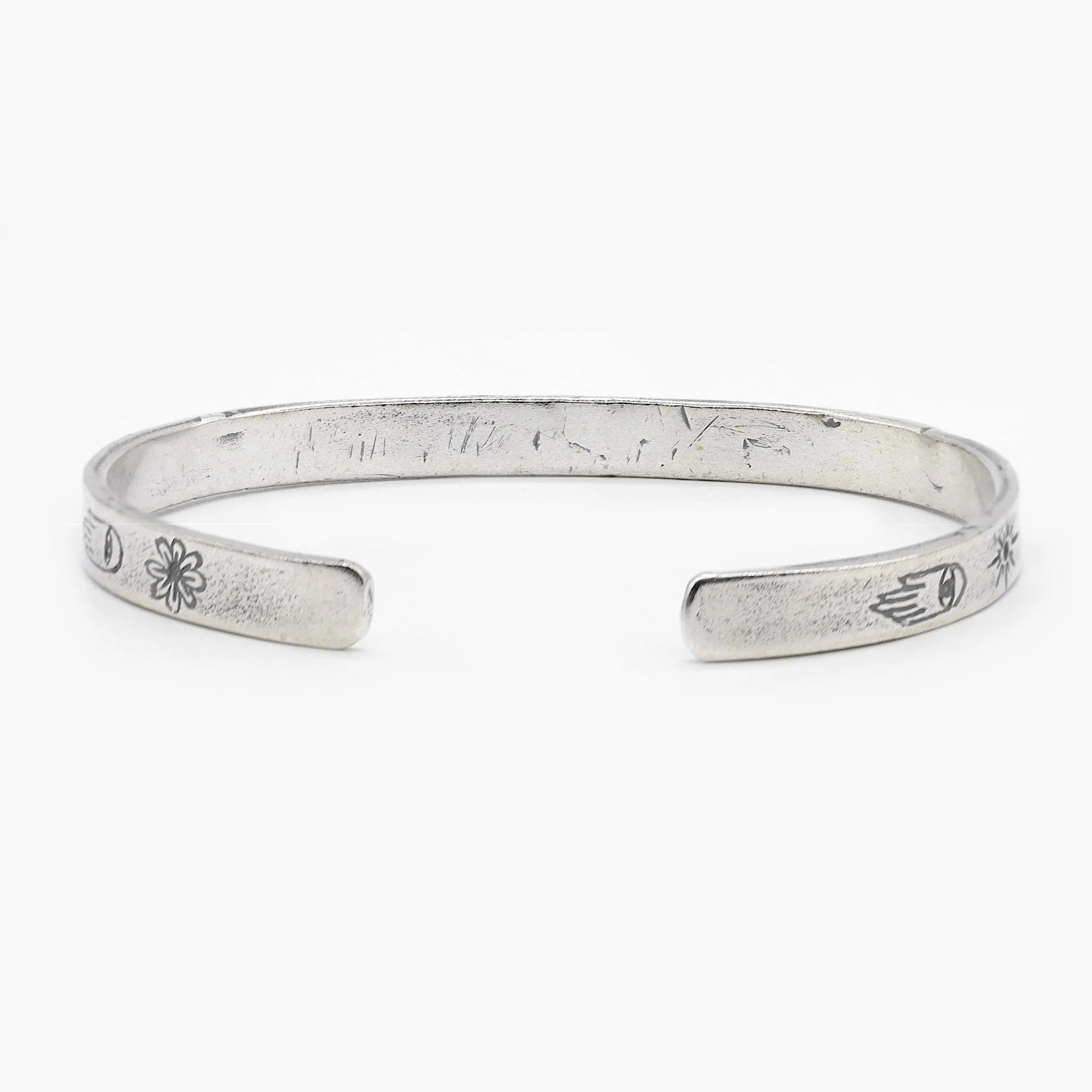 Sterling Silver Signature Bangle With Engraved Symbols - Image 2