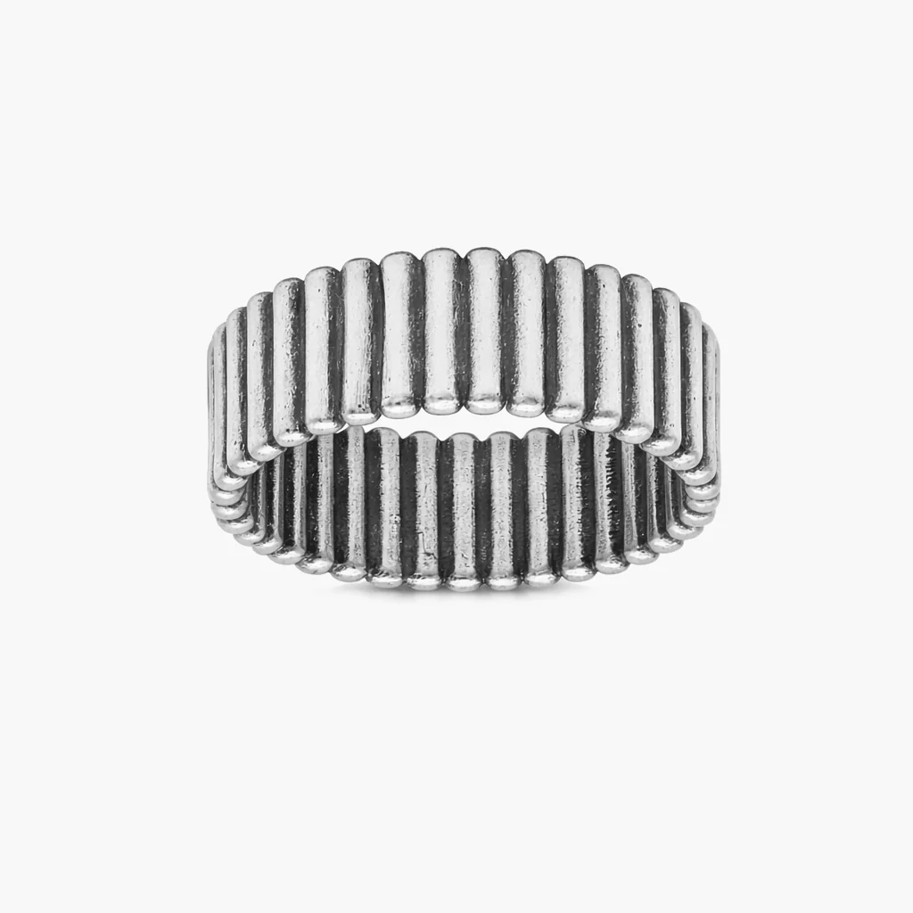 Sterling Silver Tubes Ring