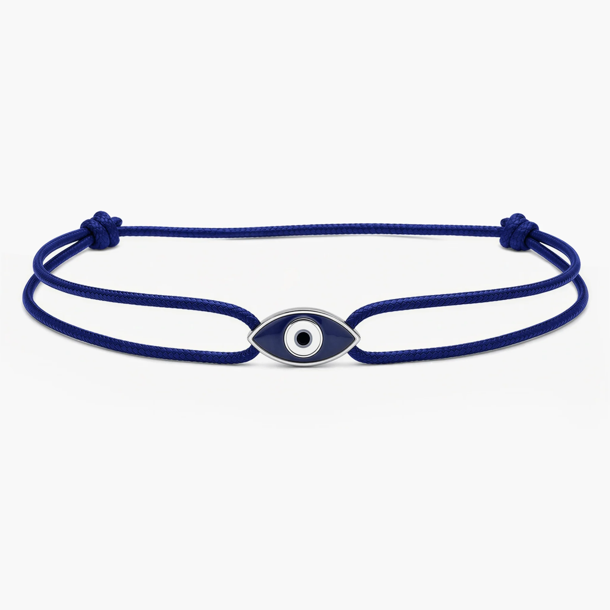 String Bracelet With Evil Eye Charm (Dark Blue)