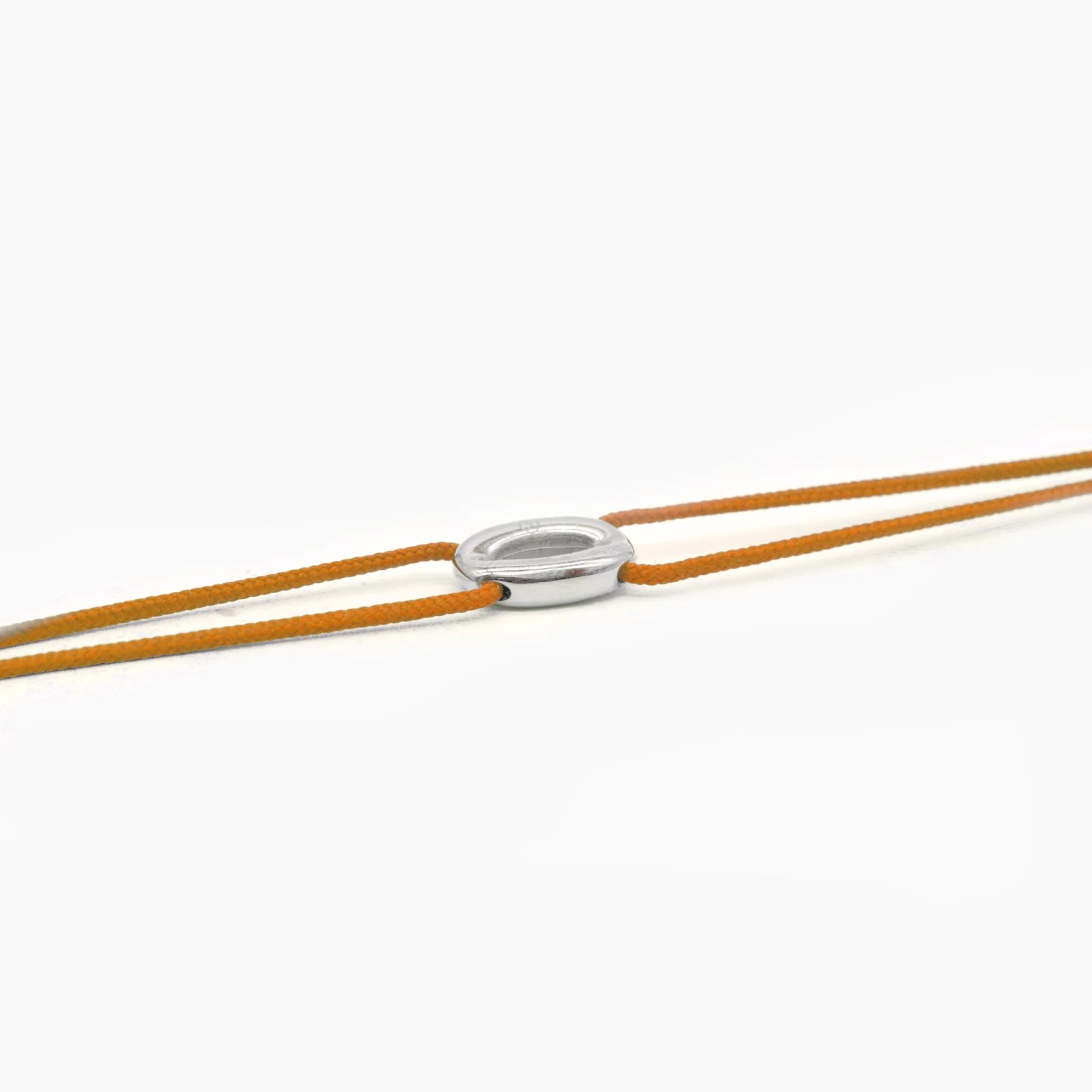 String Bracelet With Silver Hoop (Tangerine) - Image 2
