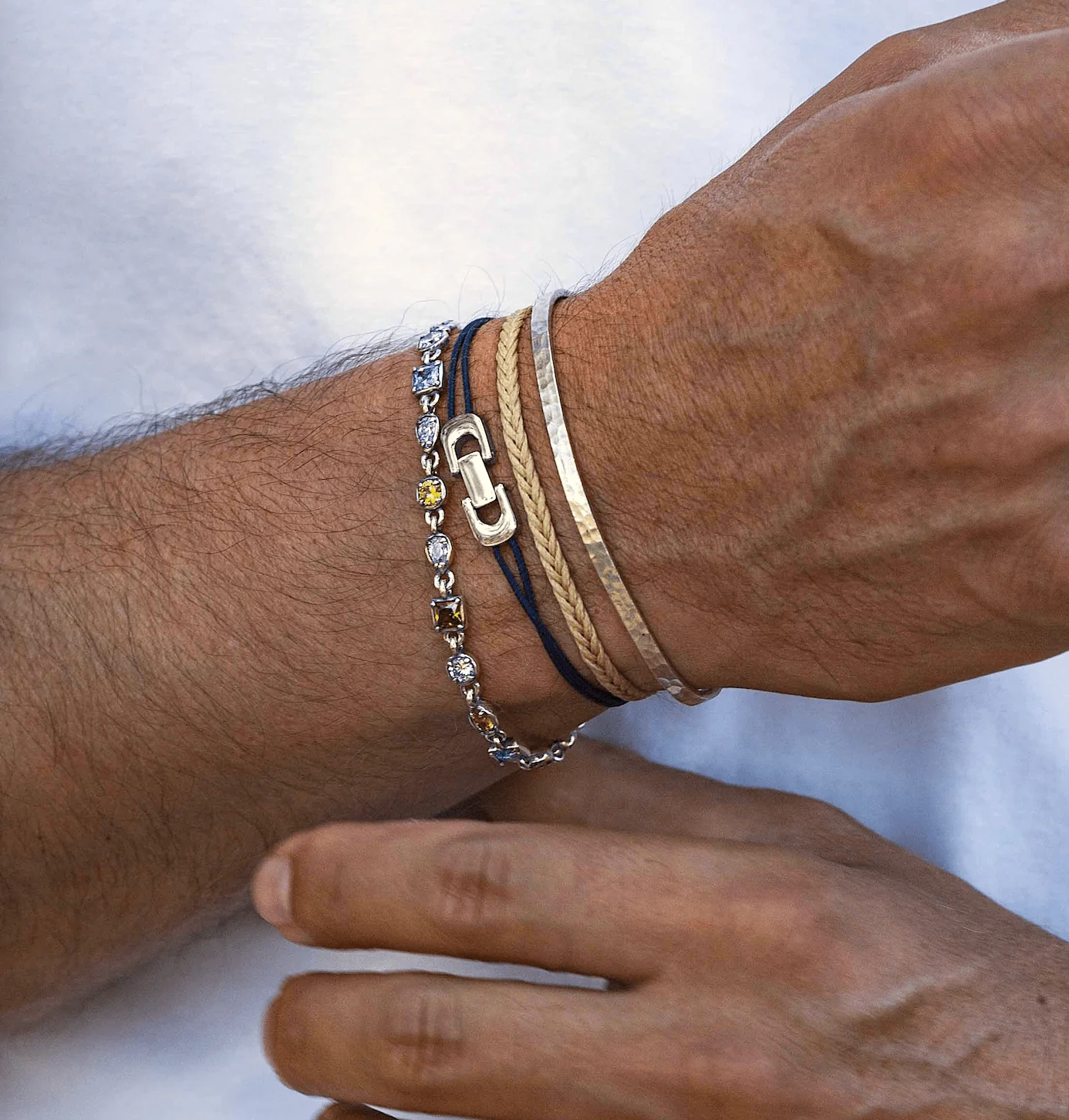 String Bracelet With Silver Mechanism (Black) - Image 2