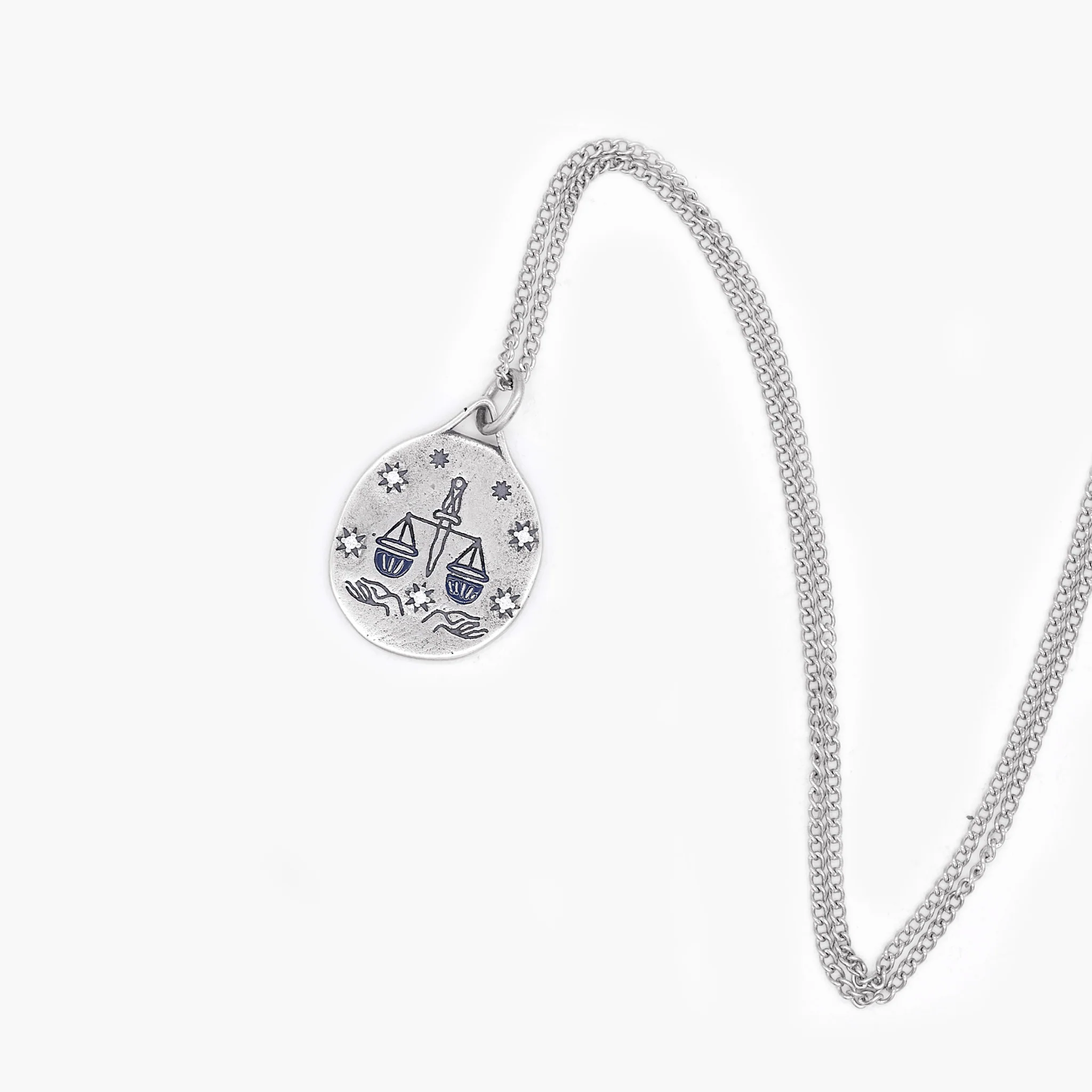 Tarot Card "The Justice" Sterling Silver Necklace - Image 2