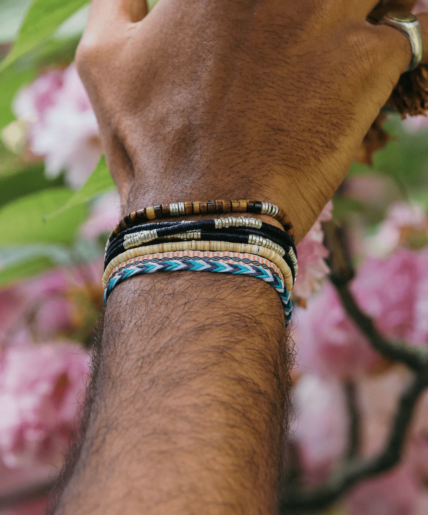 Tiger Eye And Sterling Silver Disc Beads Bracelet - Image 3