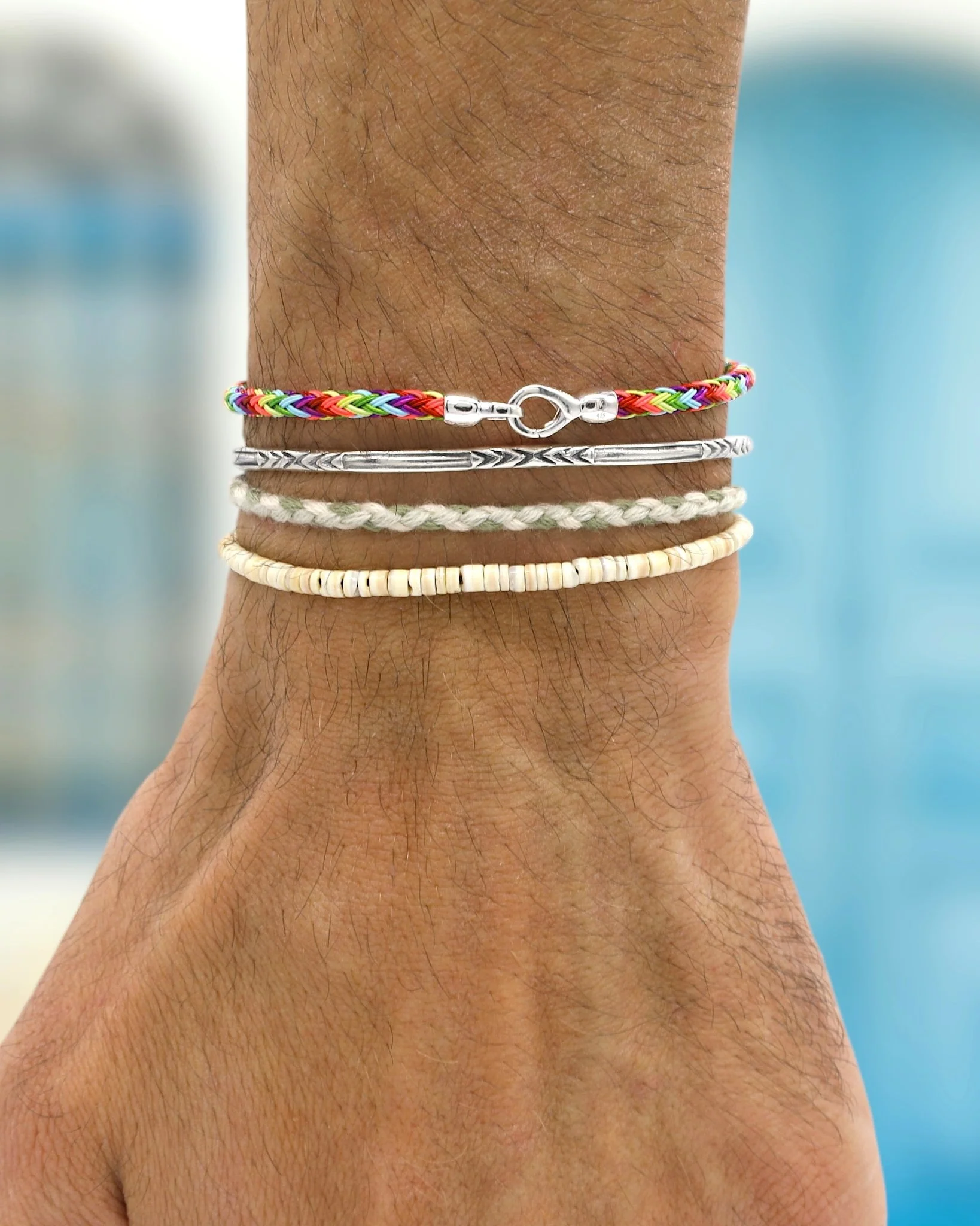 Tribal Sterling Silver Bangle - Image 4