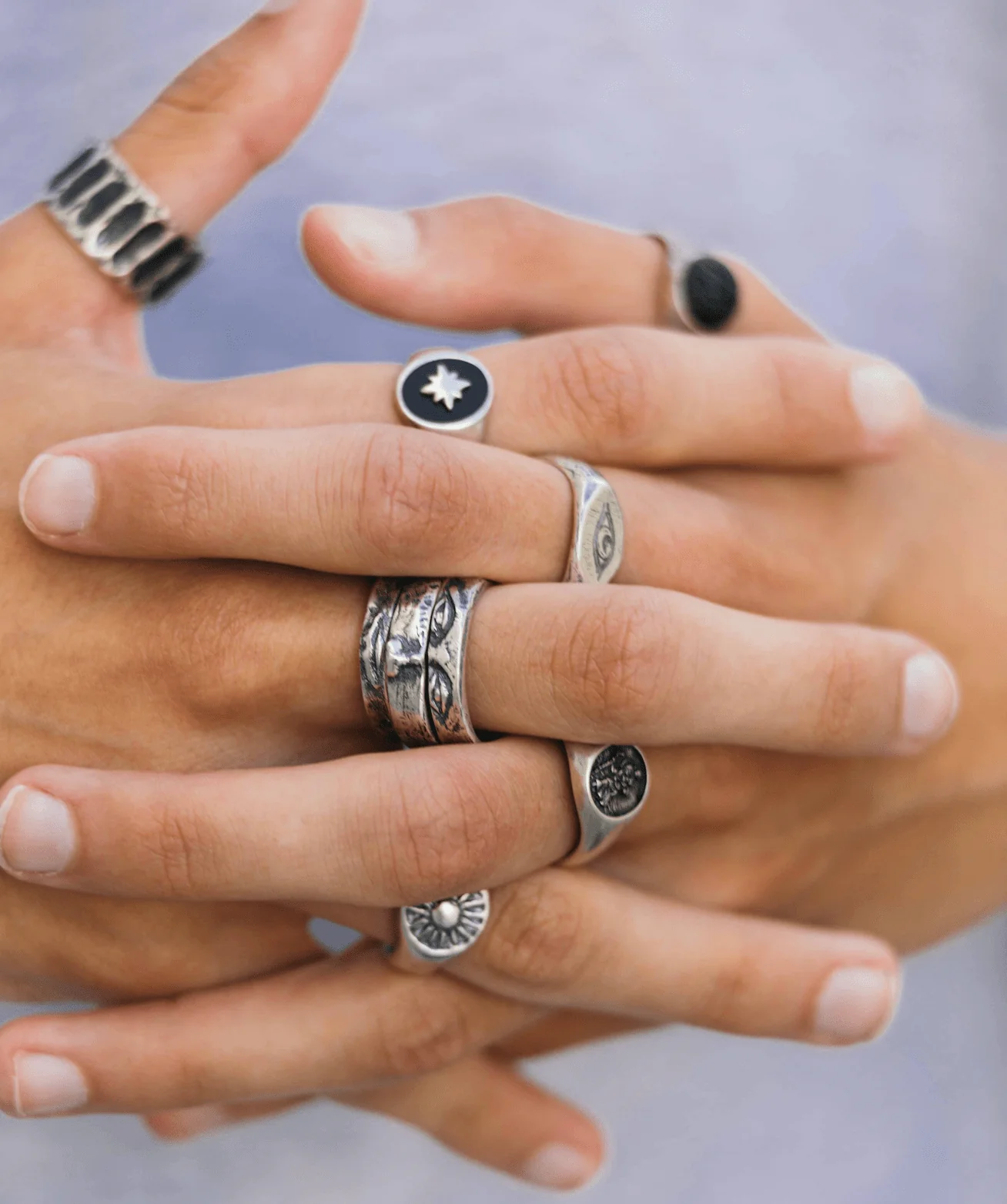 Triple Bands Sterling Silver Face Ring - Image 6