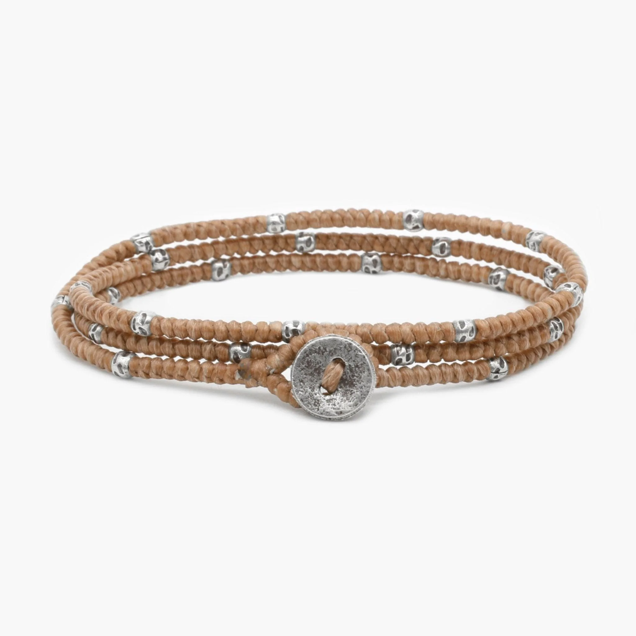 3mm Triple Wrap "Kamasan" Braided Bracelet (Brown) - Image 2