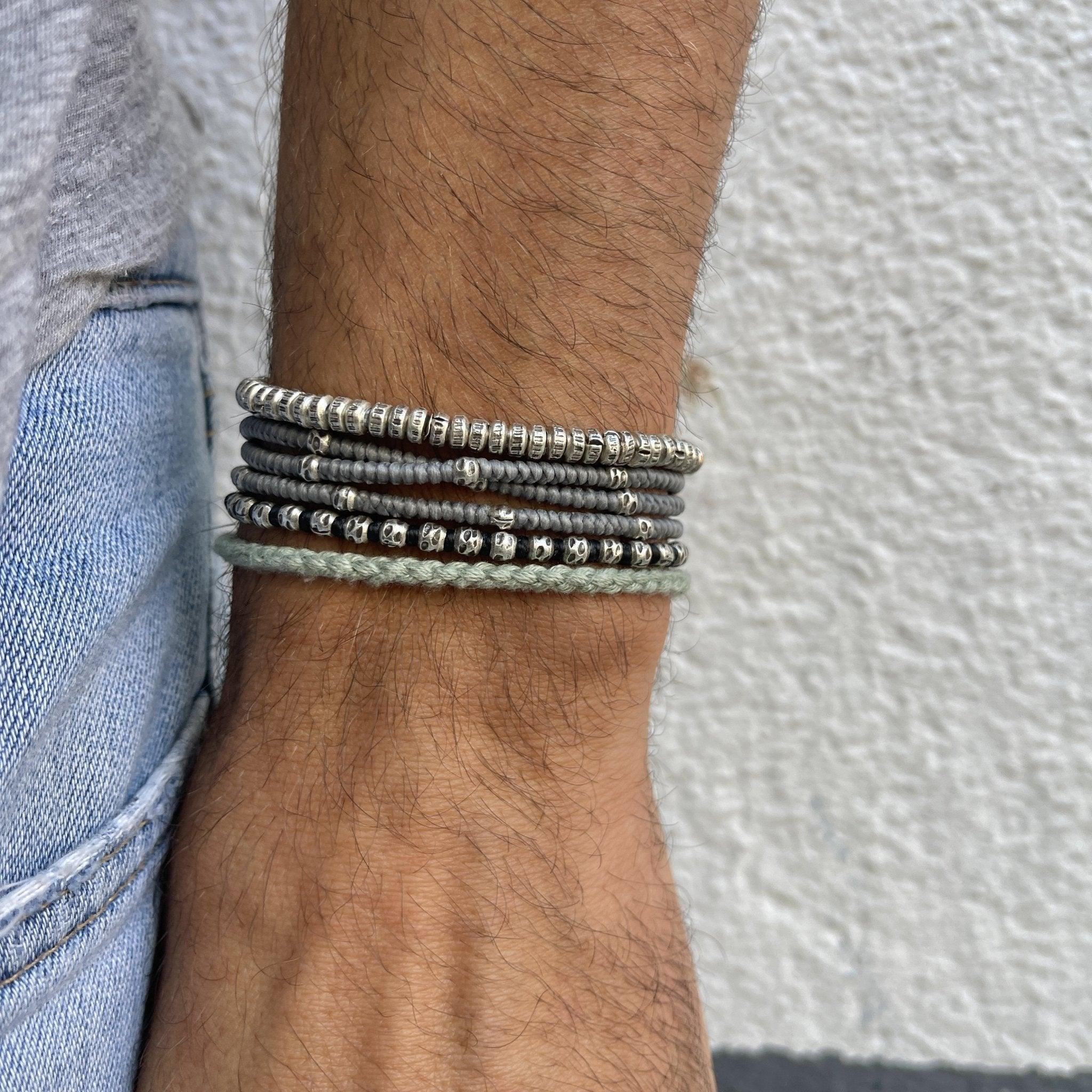 3mm Triple Wrap "Kamasan" Braided Bracelet (Grey) - Image 4